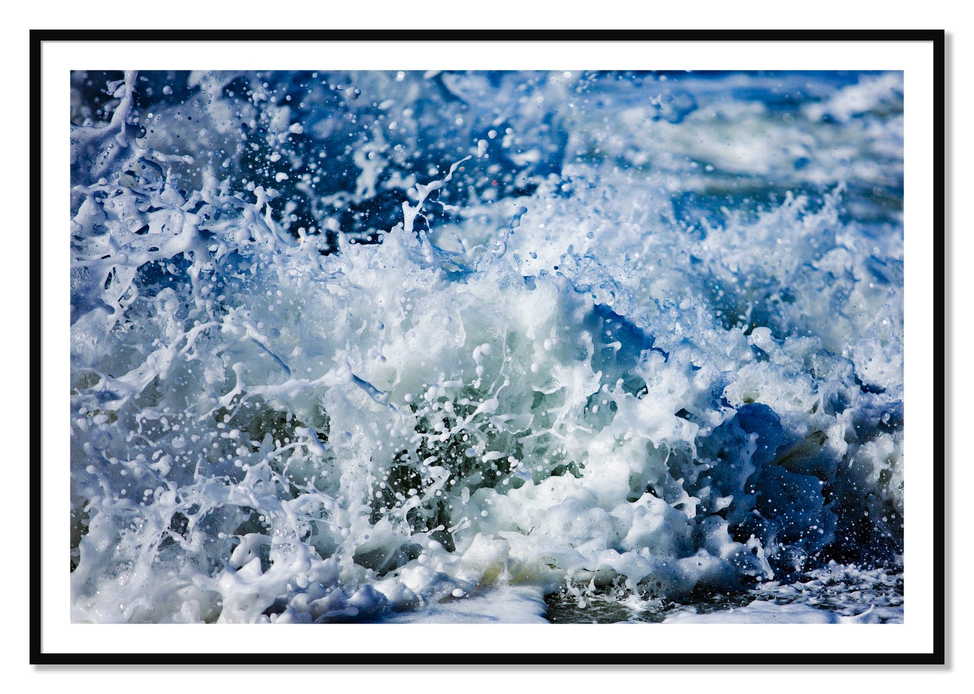 Framed photograph of Salt Splash by Dylan Ozanich, Black frame, Borders