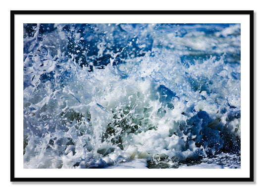 Framed photograph of Salt Splash by Dylan Ozanich, Black frame, Borders