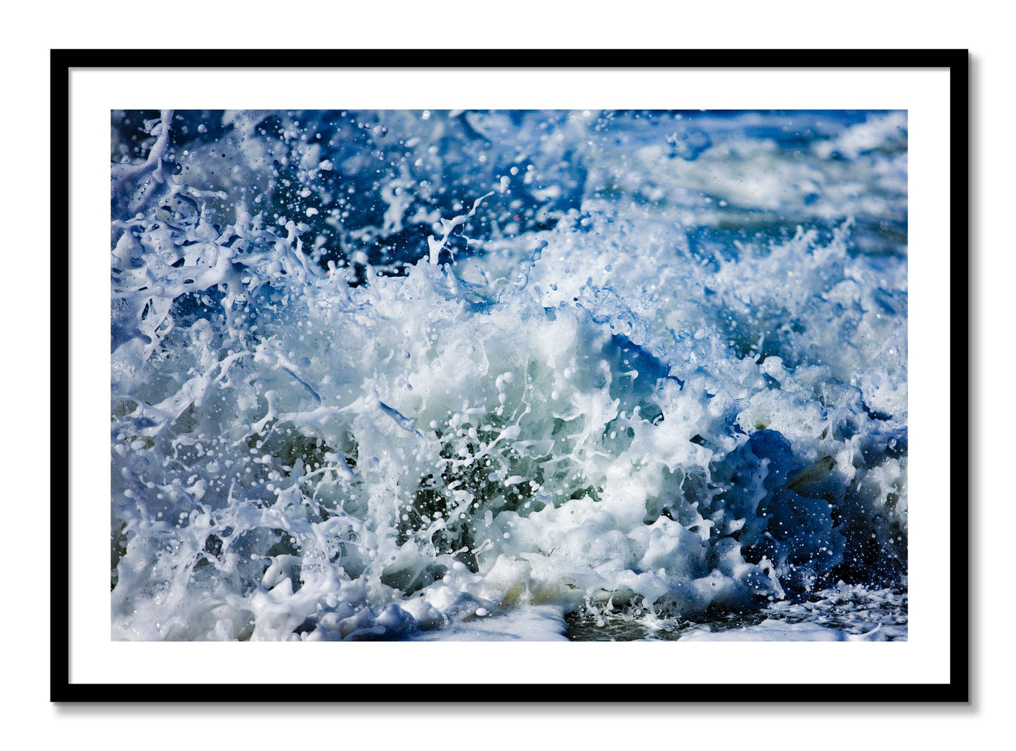 Framed photograph of Salt Splash by Dylan Ozanich, Black frame, Borders