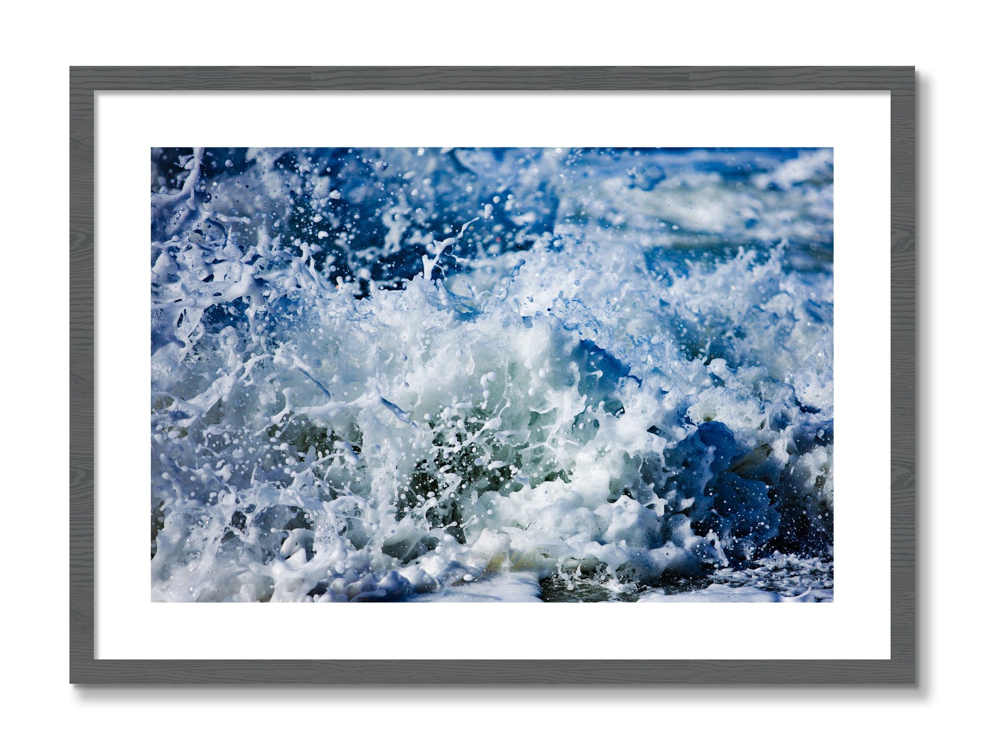 Framed photograph of Salt Splash by Dylan Ozanich, Grey frame, Borders