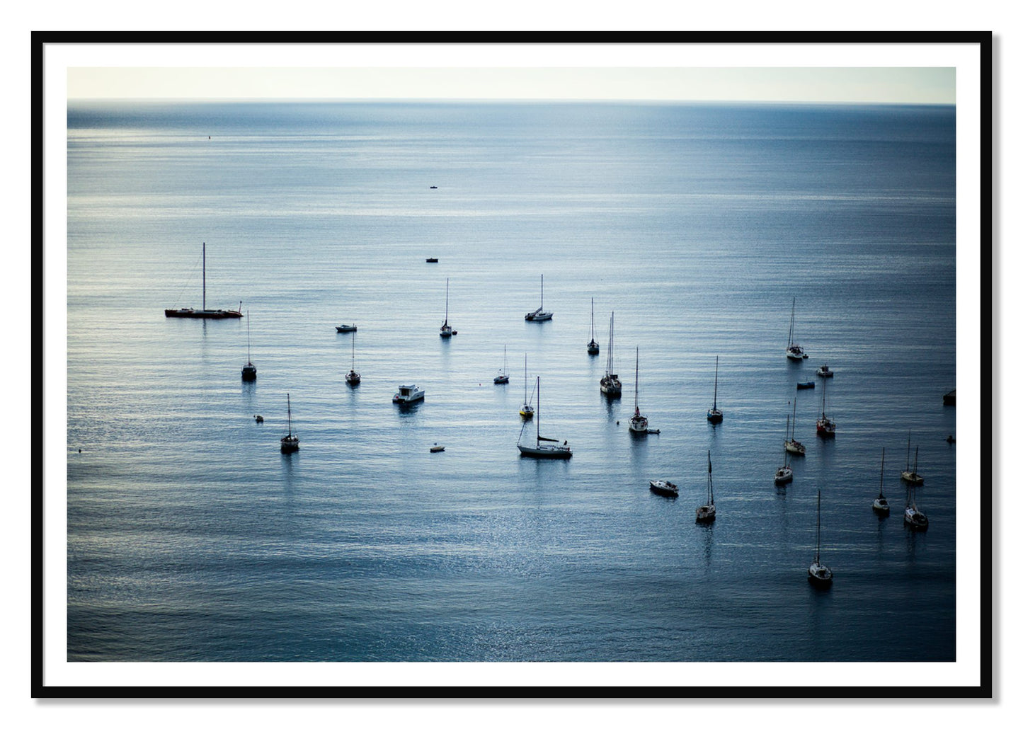 Sea Scape by Dylan Ozanich, 48×72 print with a White Border in a Black frame