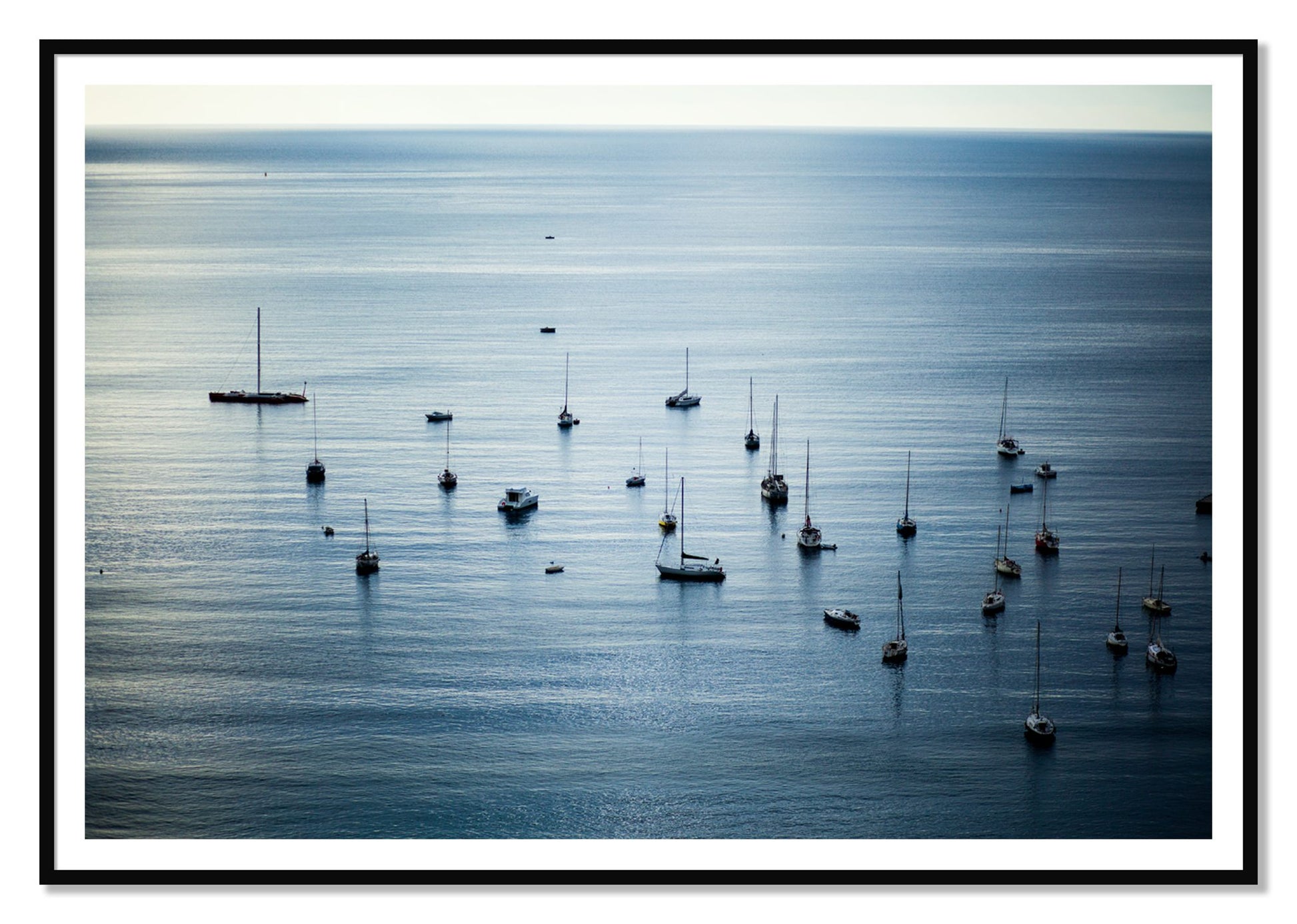 Sea Scape by Dylan Ozanich, 48×72 print with a White Border in a Black frame
