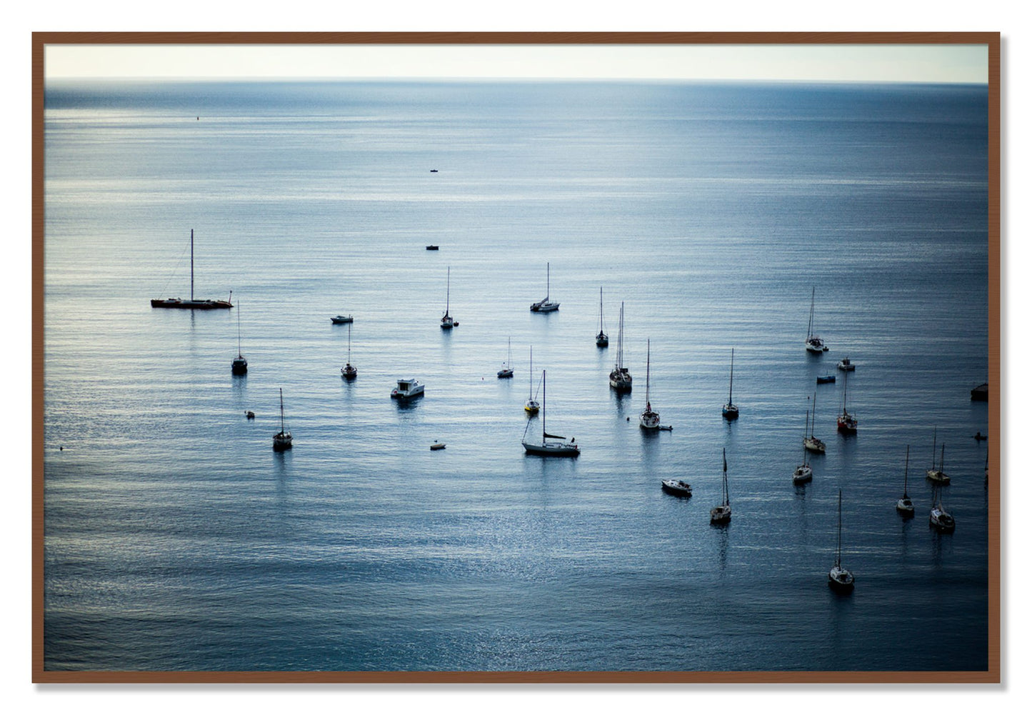 Framed photograph of Sea Scape by Dylan Ozanich, Walnut frame, Full Bleed