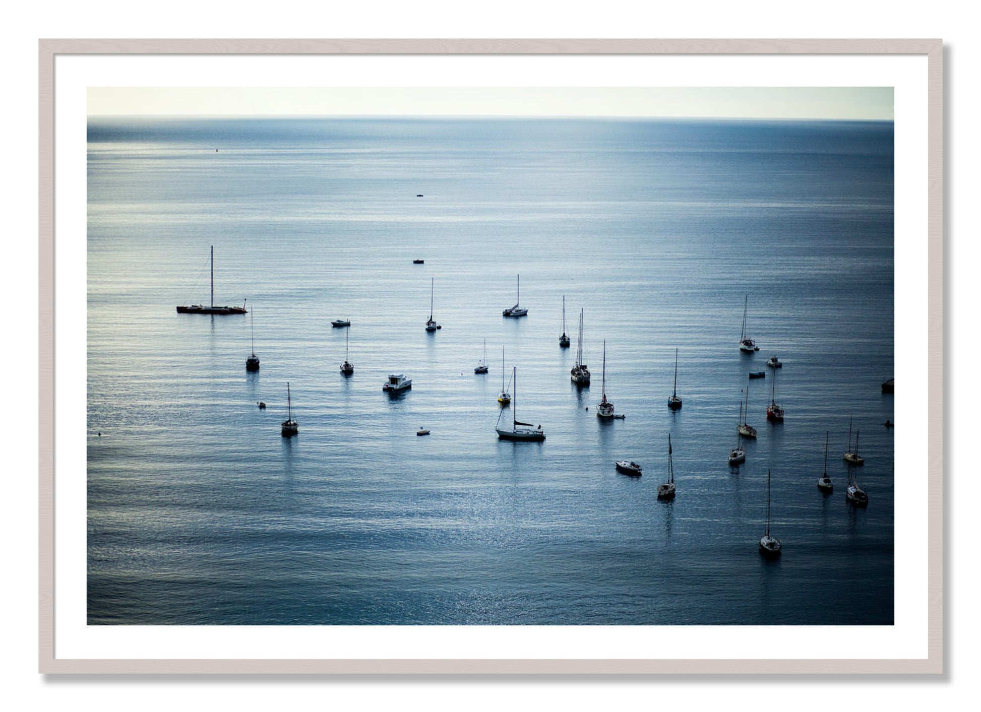 Framed photograph of Sea Scape by Dylan Ozanich, White Maple frame, Borders