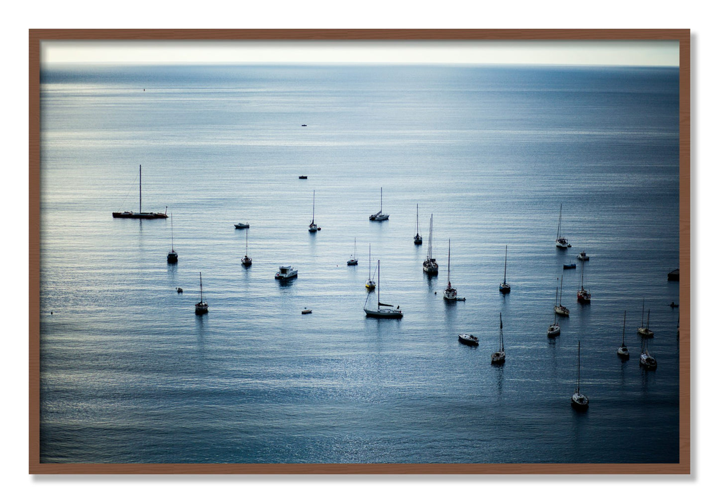 Framed photograph of Sea Scape by Dylan Ozanich, Walnut frame, Full Bleed