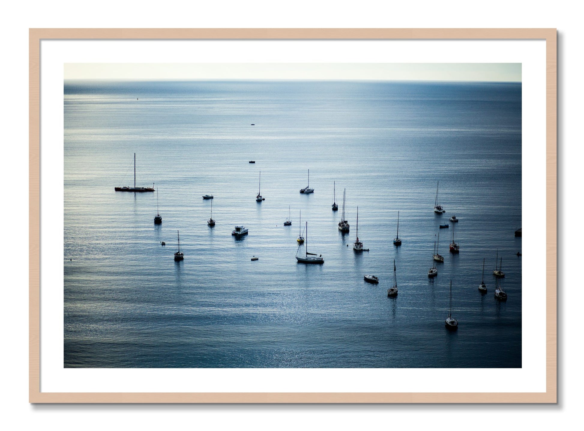 Framed photograph of Sea Scape by Dylan Ozanich, Maple frame, Borders