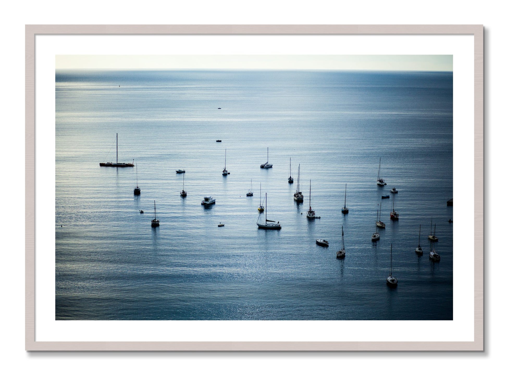 Framed photograph of Sea Scape by Dylan Ozanich, White Maple frame, Borders