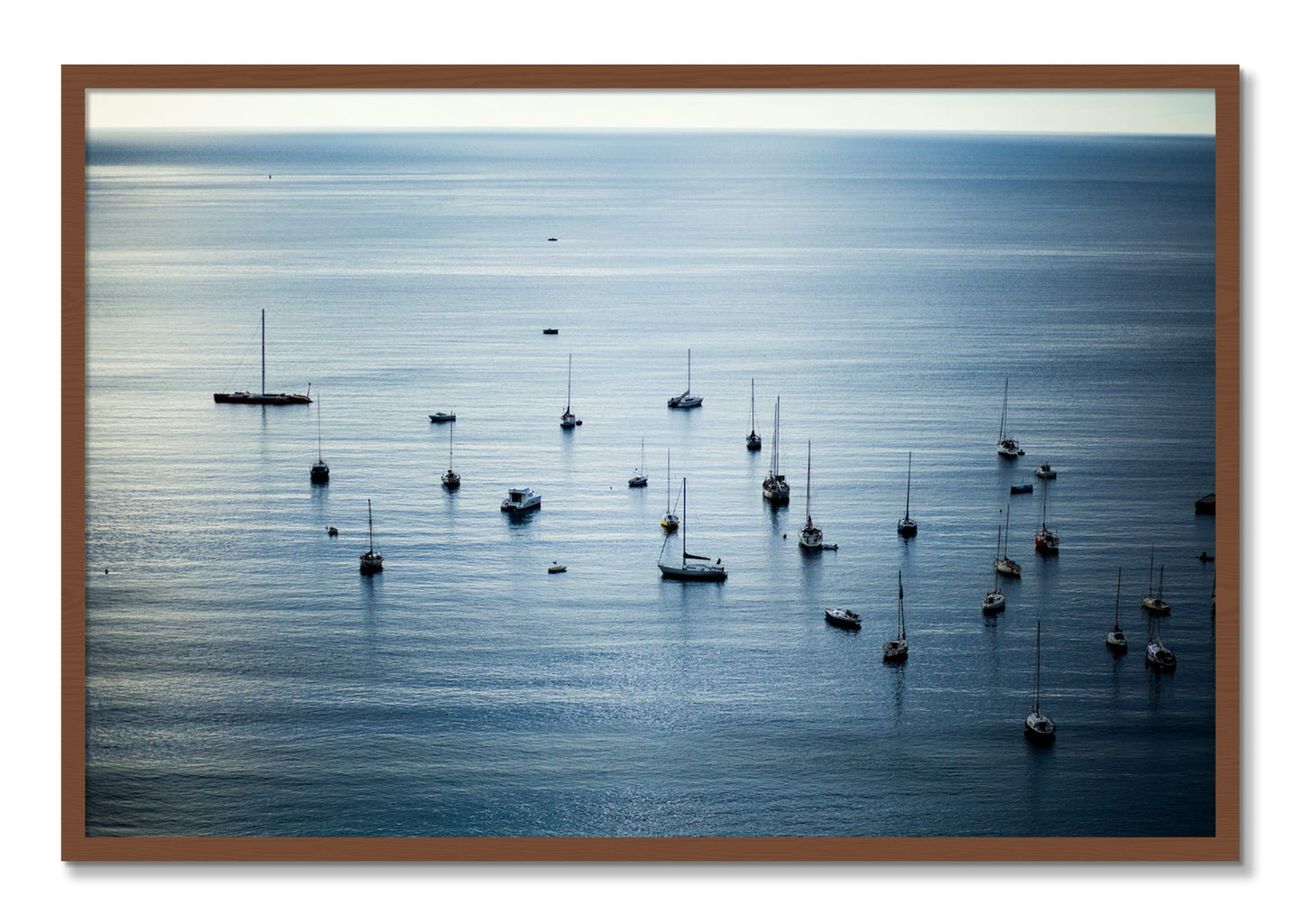 Framed photograph of Sea Scape by Dylan Ozanich, Walnut frame, Full Bleed