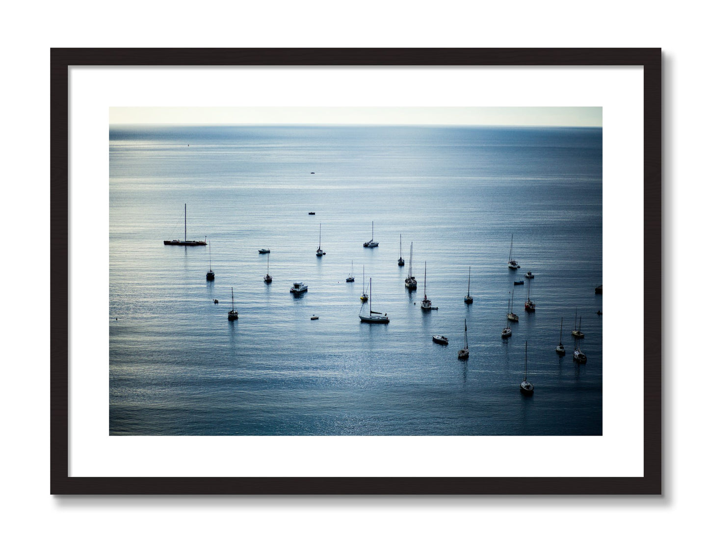 Framed photograph of Sea Scape by Dylan Ozanich, Black Walnut frame, Borders
