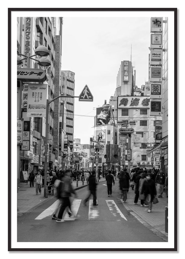 Shibuya by Dylan Ozanich, 48×72 print with a White Border in a Black Walnut frame