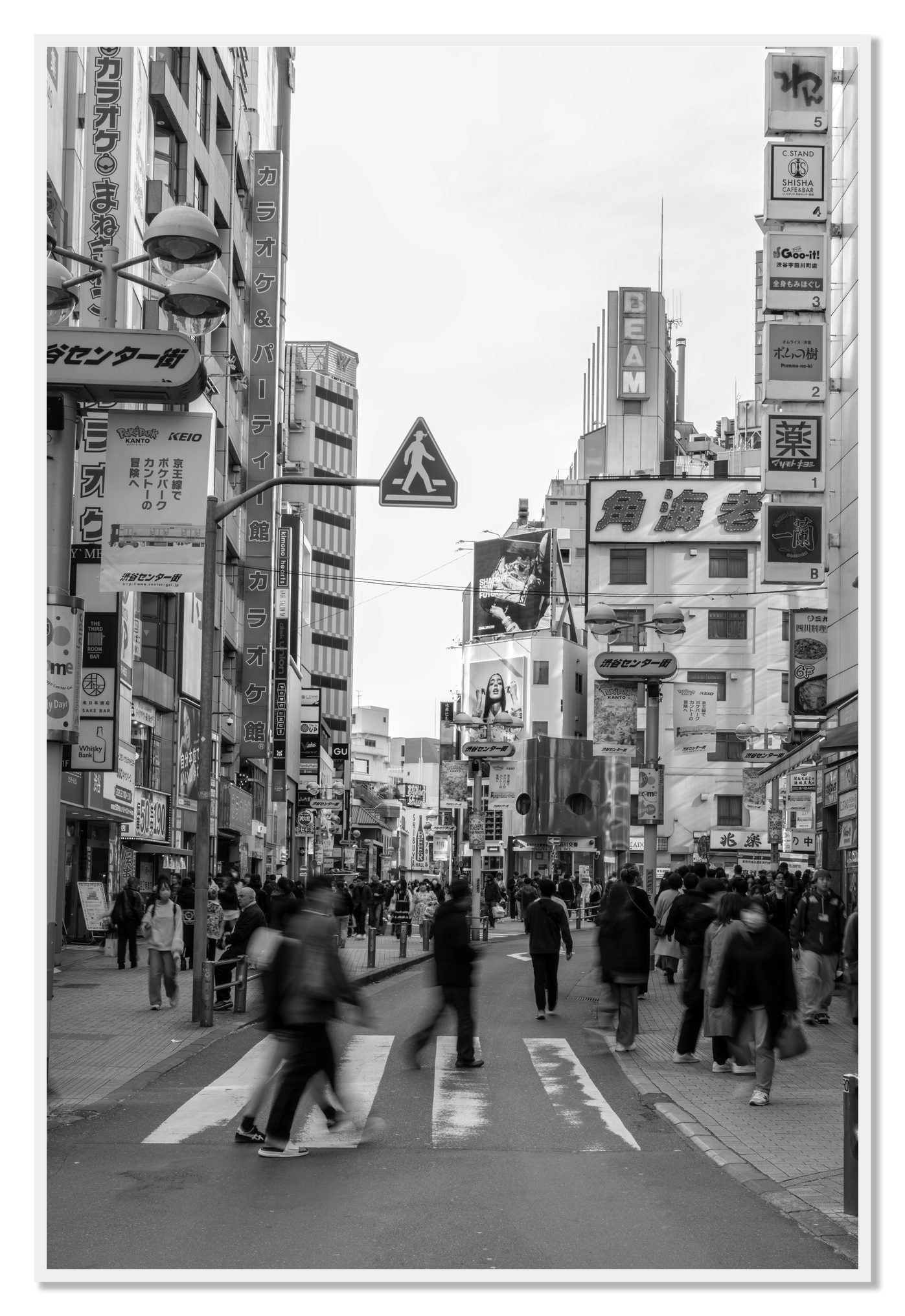 Shibuya by Dylan Ozanich, 48×72 Full Bleed Print in a White frame
