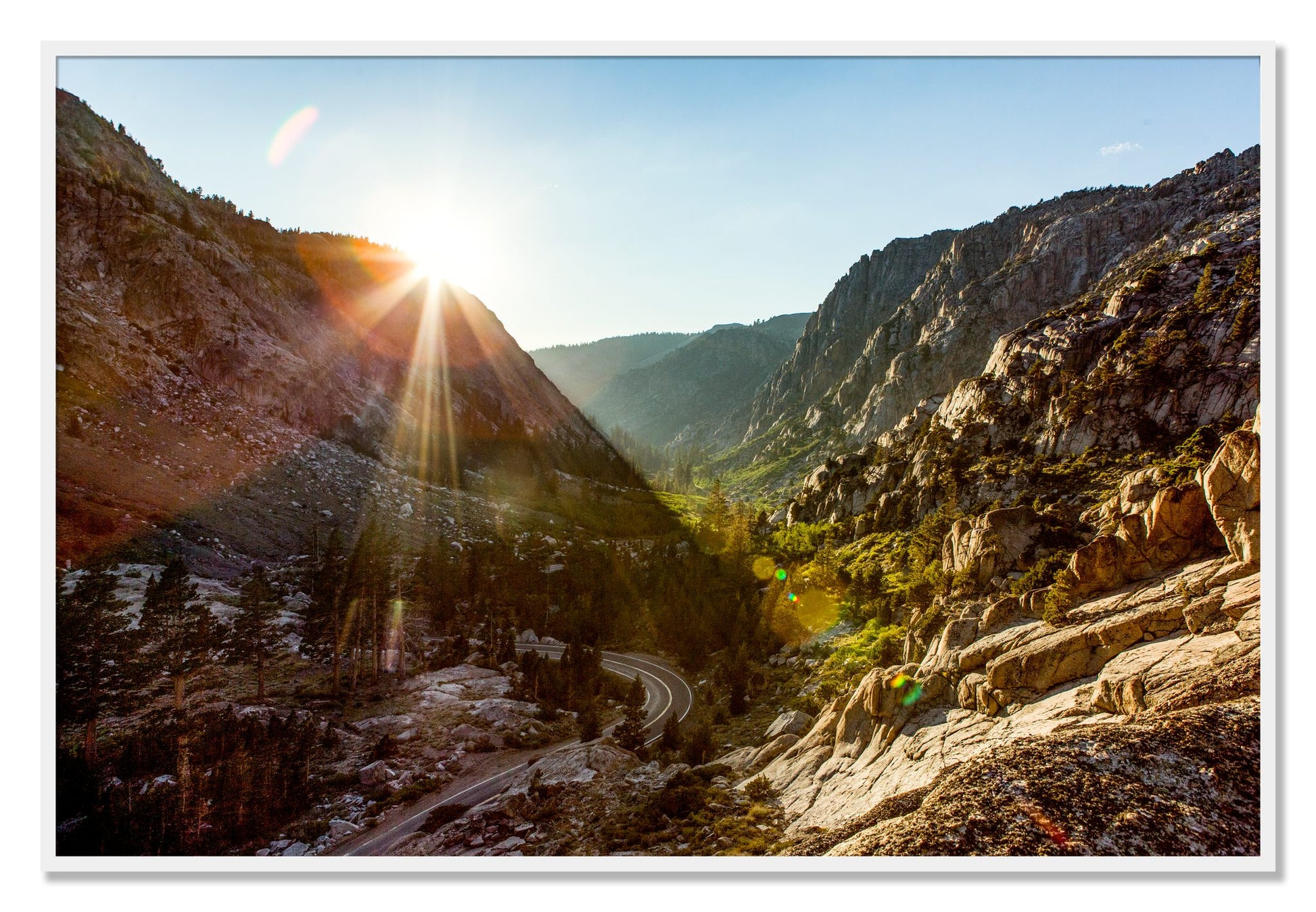 Sierra Nevadas by Dylan Ozanich, 40×60 Full Bleed Print in a White frame