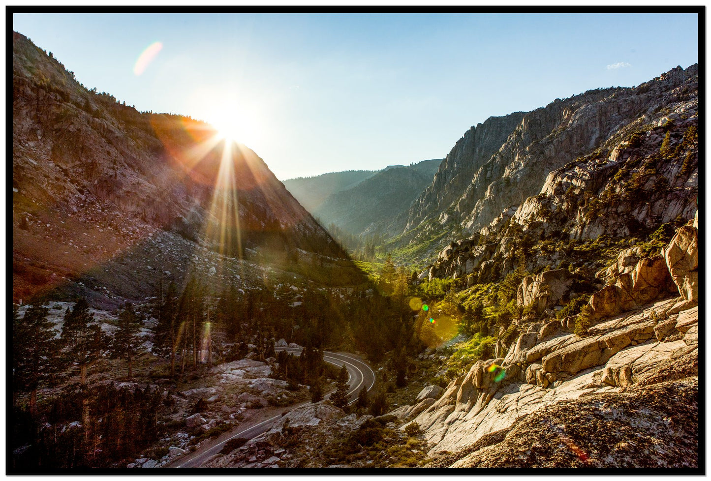 Sierra Nevadas by Dylan Ozanich, 48×72 Full Bleed Print in a Black frame