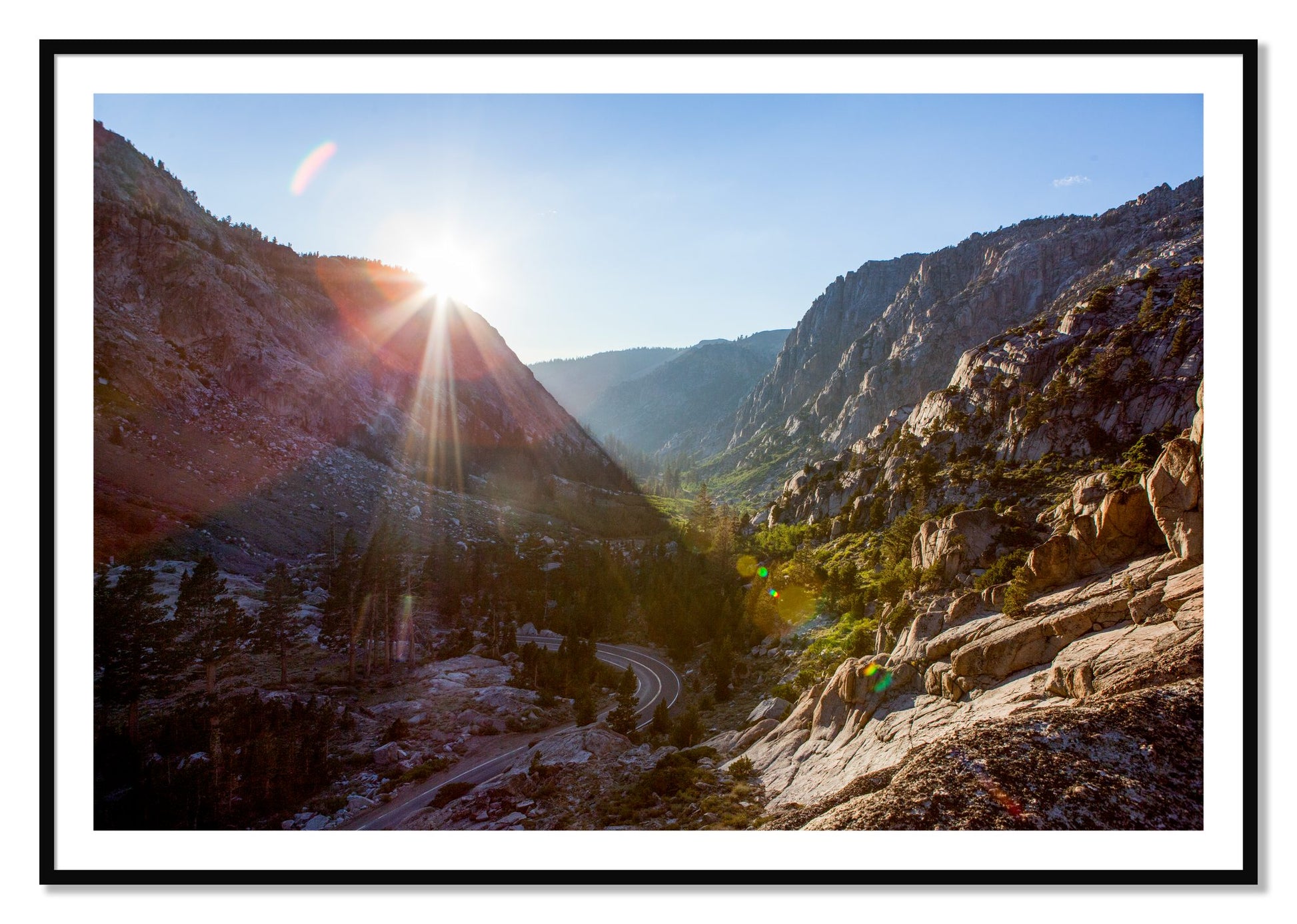 Framed photograph of Sierra Nevadas by Dylan Ozanich, Black frame, Borders