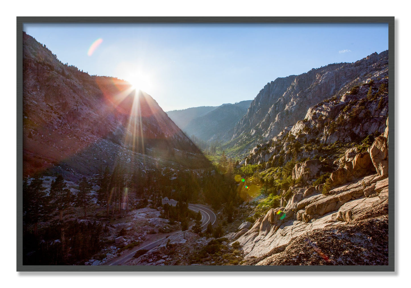 Framed photograph of Sierra Nevadas by Dylan Ozanich, Grey frame, Full Bleed