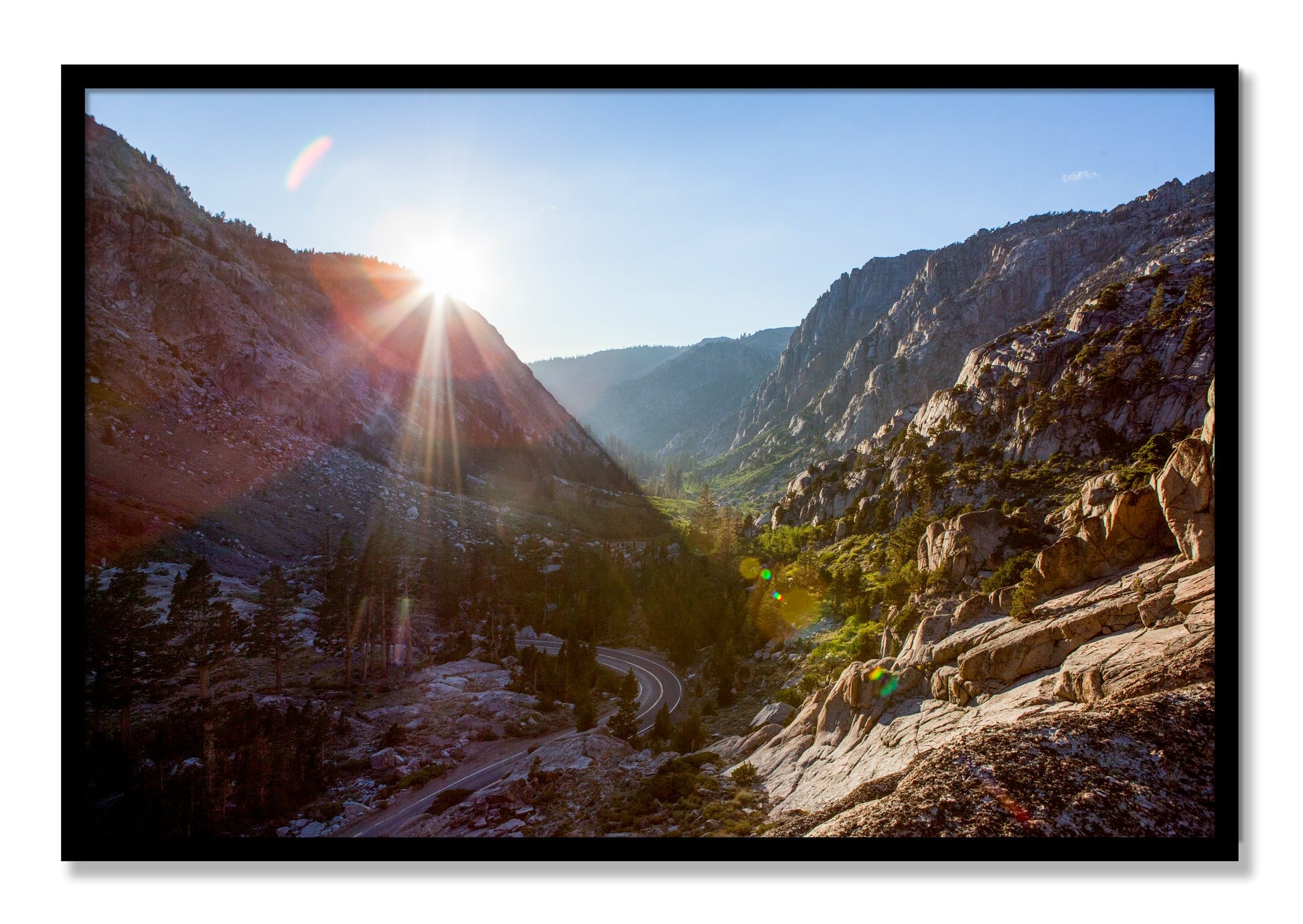 Framed photograph of Sierra Nevadas by Dylan Ozanich, Black frame, Full Bleed