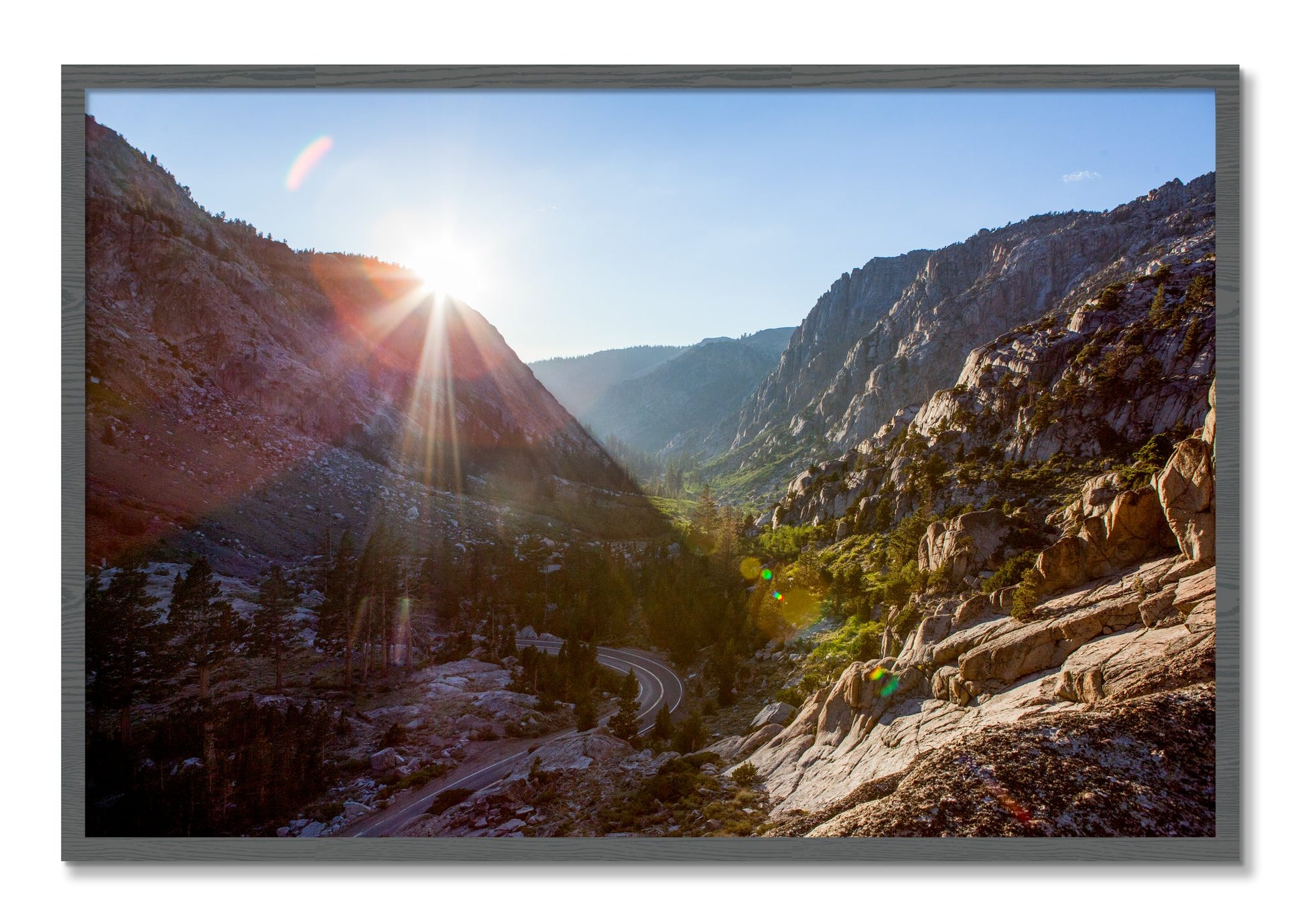 Framed photograph of Sierra Nevadas by Dylan Ozanich, Grey frame, Full Bleed