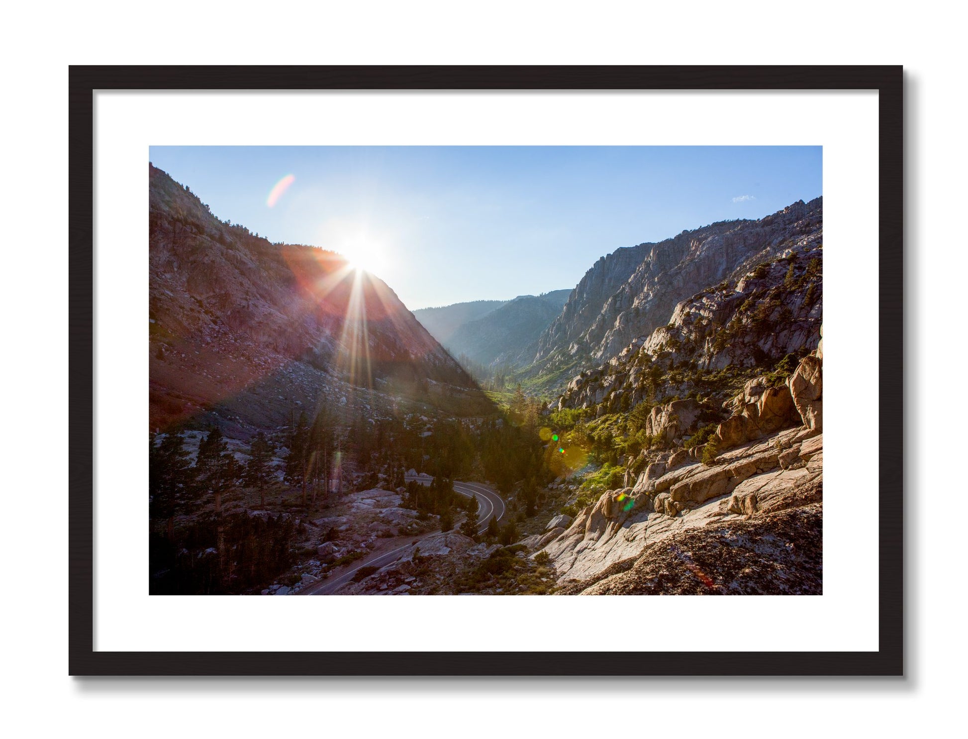 Framed photograph of Sierra Nevadas by Dylan Ozanich, Black frame, Borders