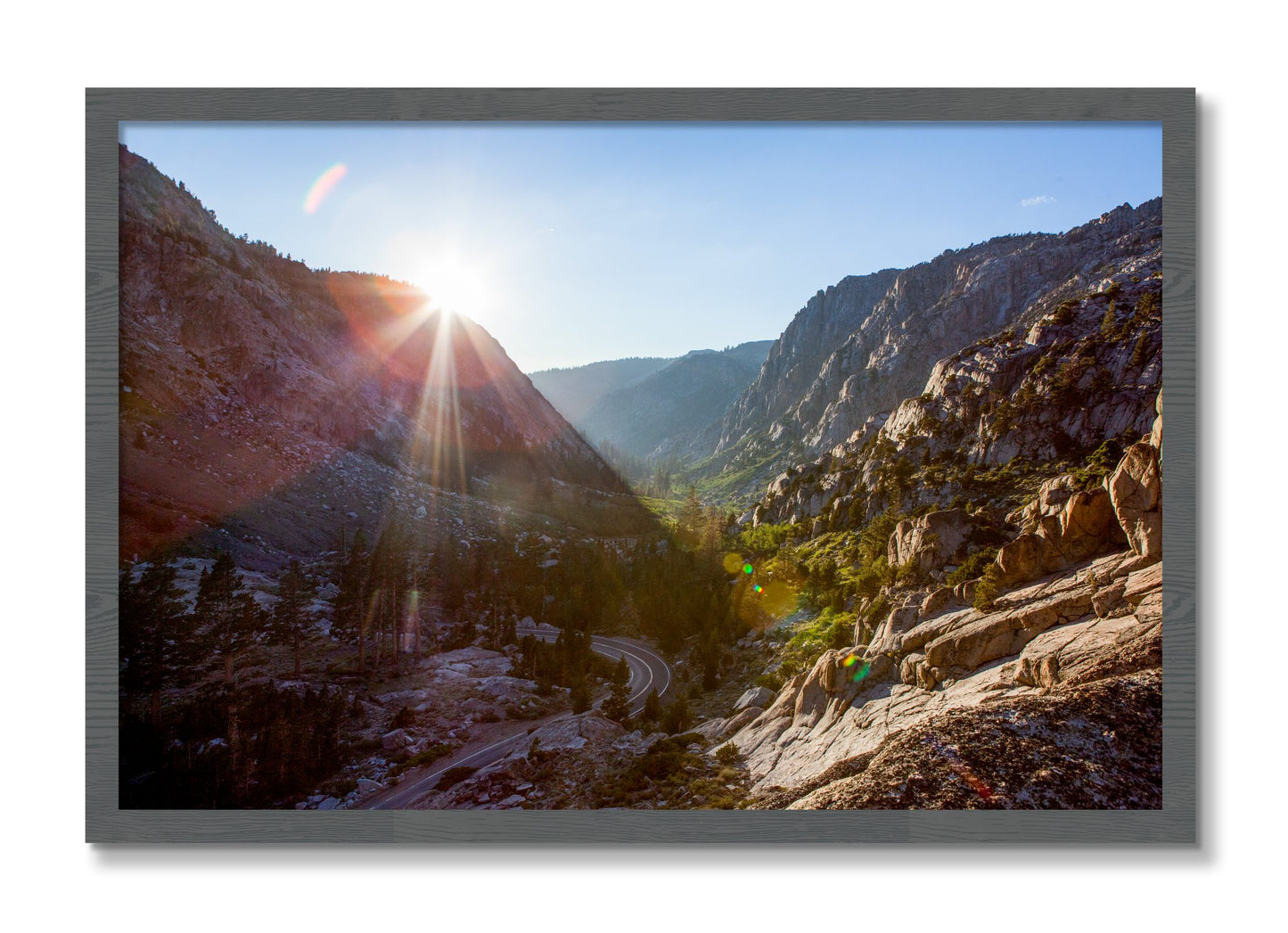 Framed photograph of Sierra Nevadas by Dylan Ozanich, Grey frame, Full Bleed
