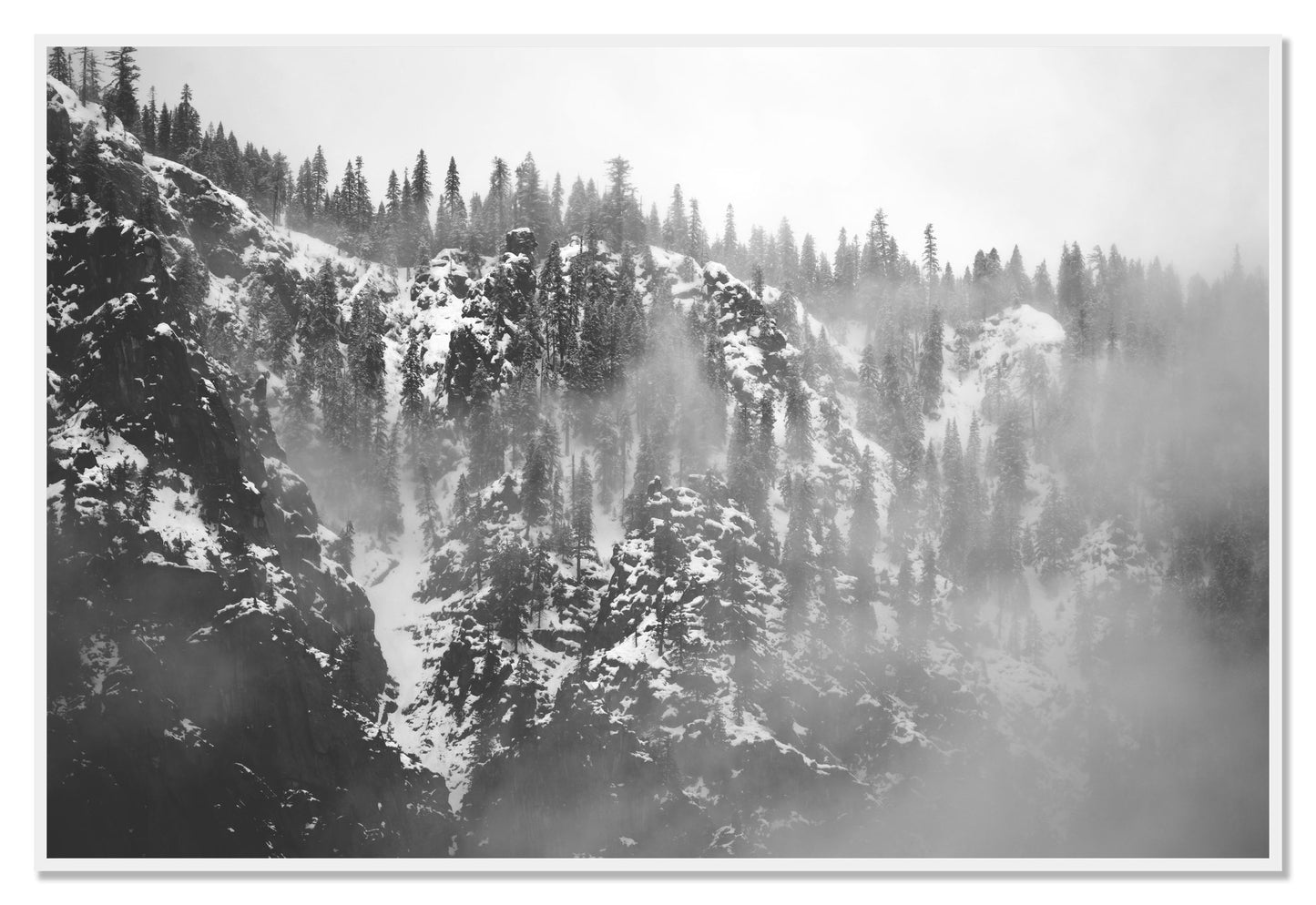 SIerra Snow by Dylan Ozanich, 48×72 Full Bleed Print in a White frame