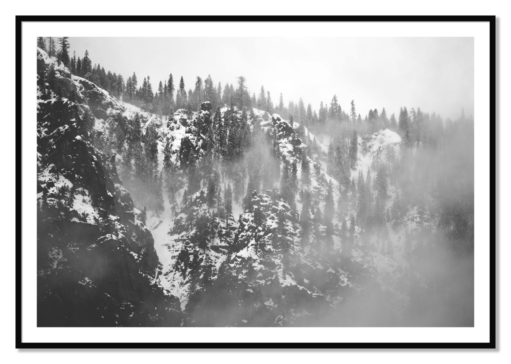 Framed photograph of SIerra Snow by Dylan Ozanich, Black frame, Borders
