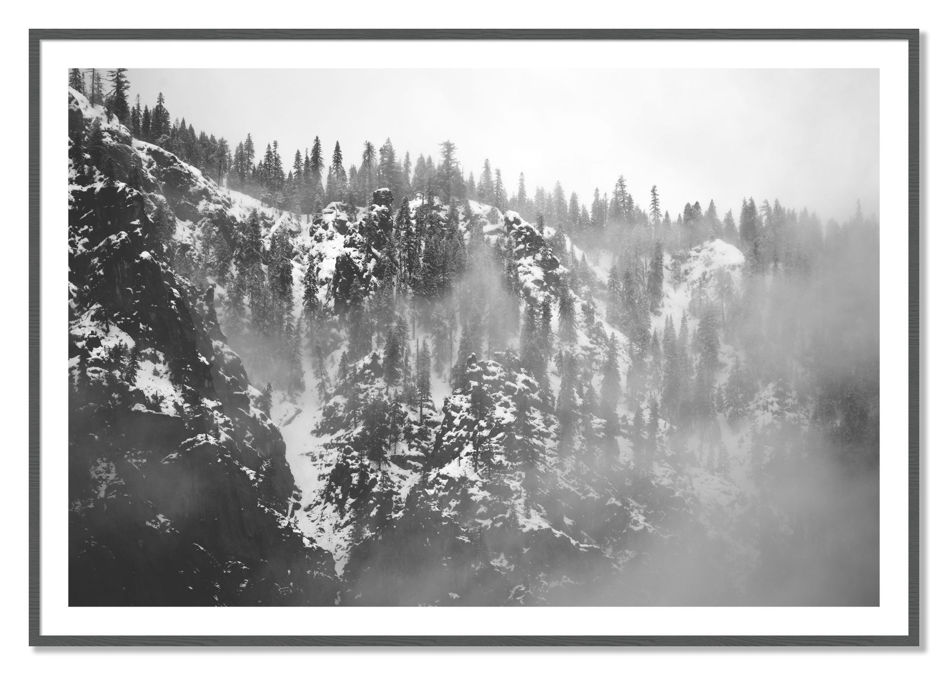 Framed photograph of SIerra Snow by Dylan Ozanich, Grey frame, Borders