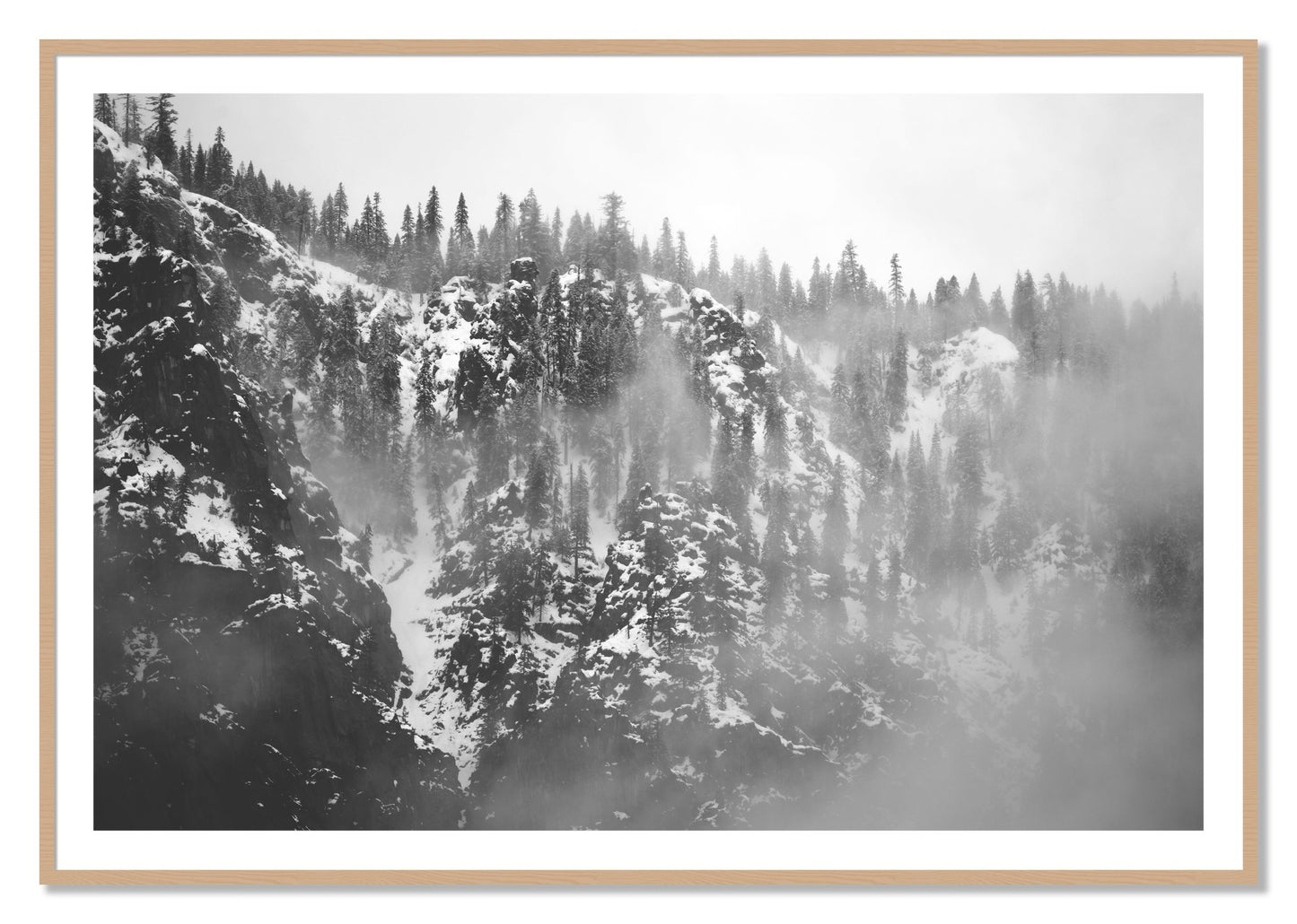 Framed photograph of SIerra Snow by Dylan Ozanich, Oak frame, Borders