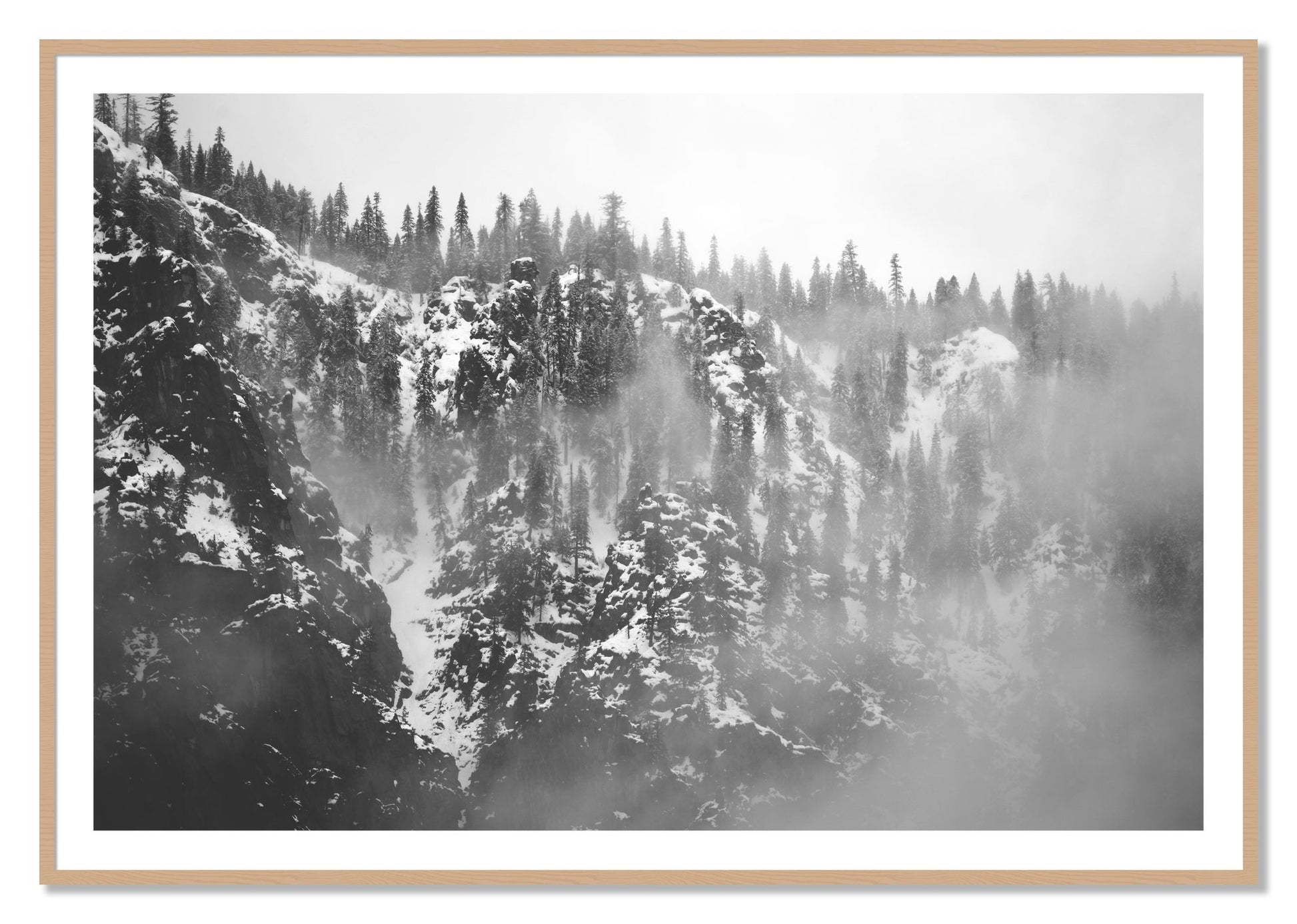 Framed photograph of SIerra Snow by Dylan Ozanich, Oak frame, Borders