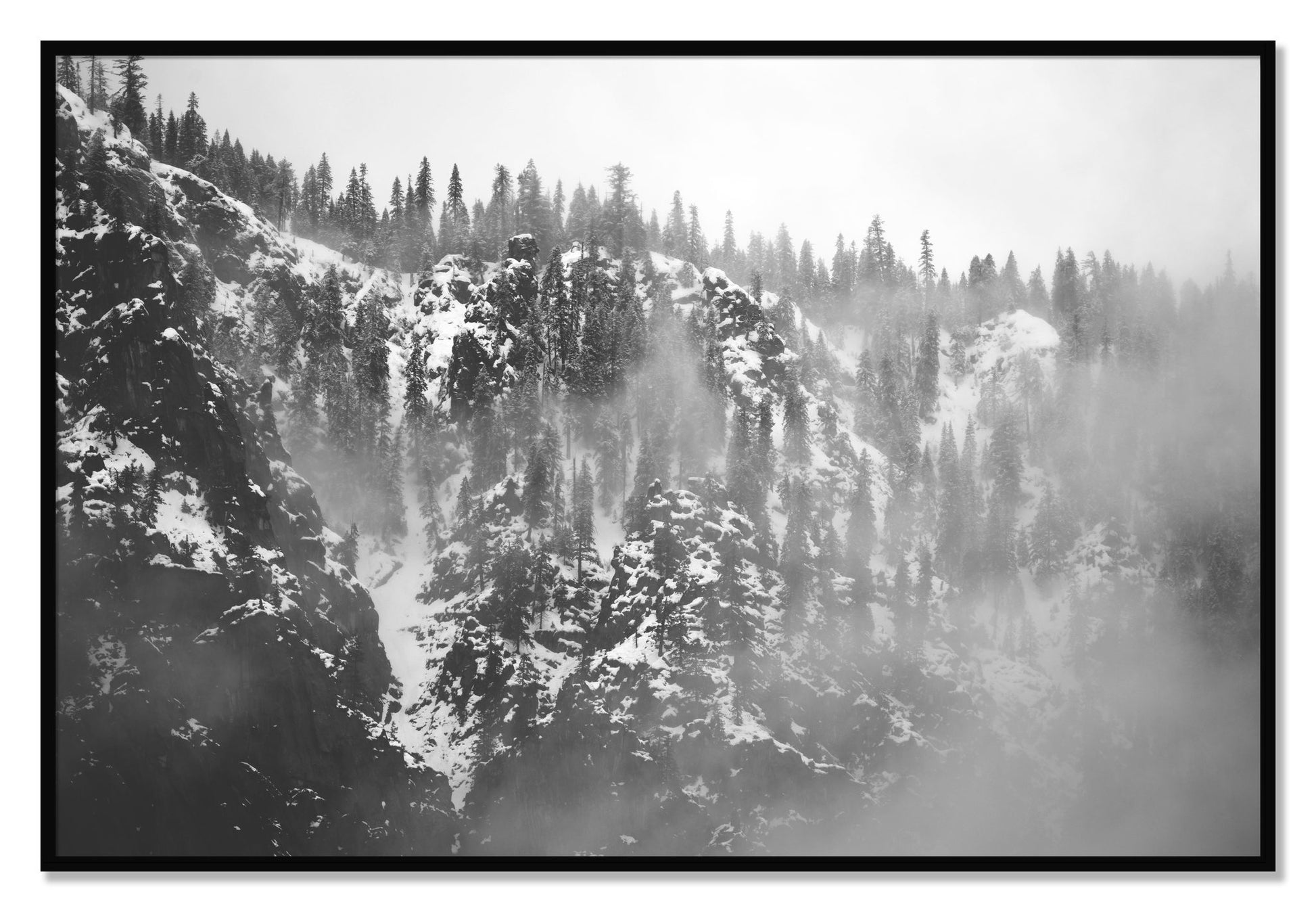 Framed photograph of SIerra Snow by Dylan Ozanich, Black frame, Full Bleed