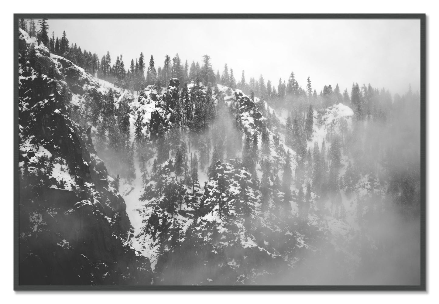 Framed photograph of SIerra Snow by Dylan Ozanich, Grey frame, Full Bleed