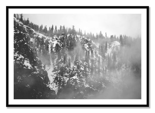 Framed photograph of SIerra Snow by Dylan Ozanich, Black frame, Borders