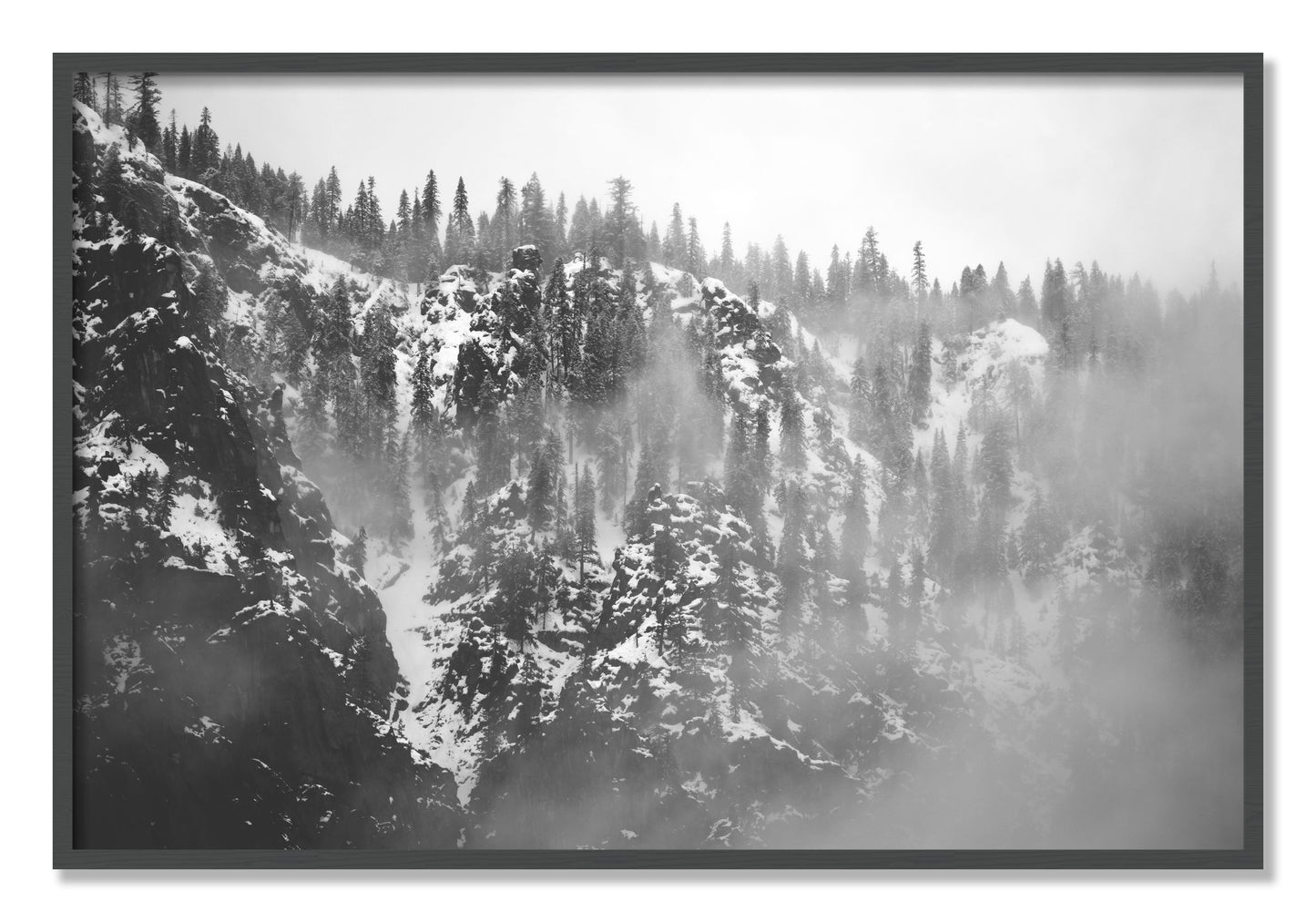Framed photograph of SIerra Snow by Dylan Ozanich, Grey frame, Full Bleed