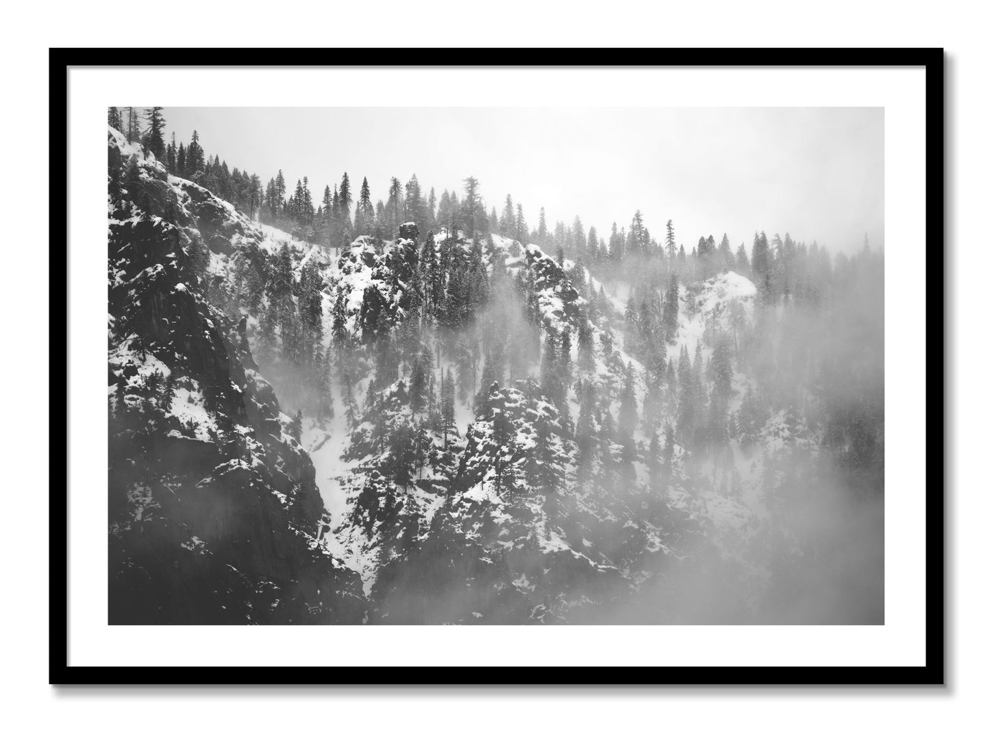 Framed photograph of SIerra Snow by Dylan Ozanich, Black frame, Borders