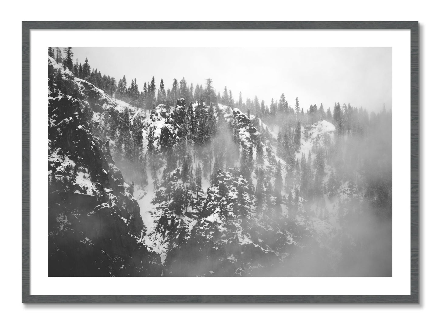 Framed photograph of SIerra Snow by Dylan Ozanich, Grey frame, Borders