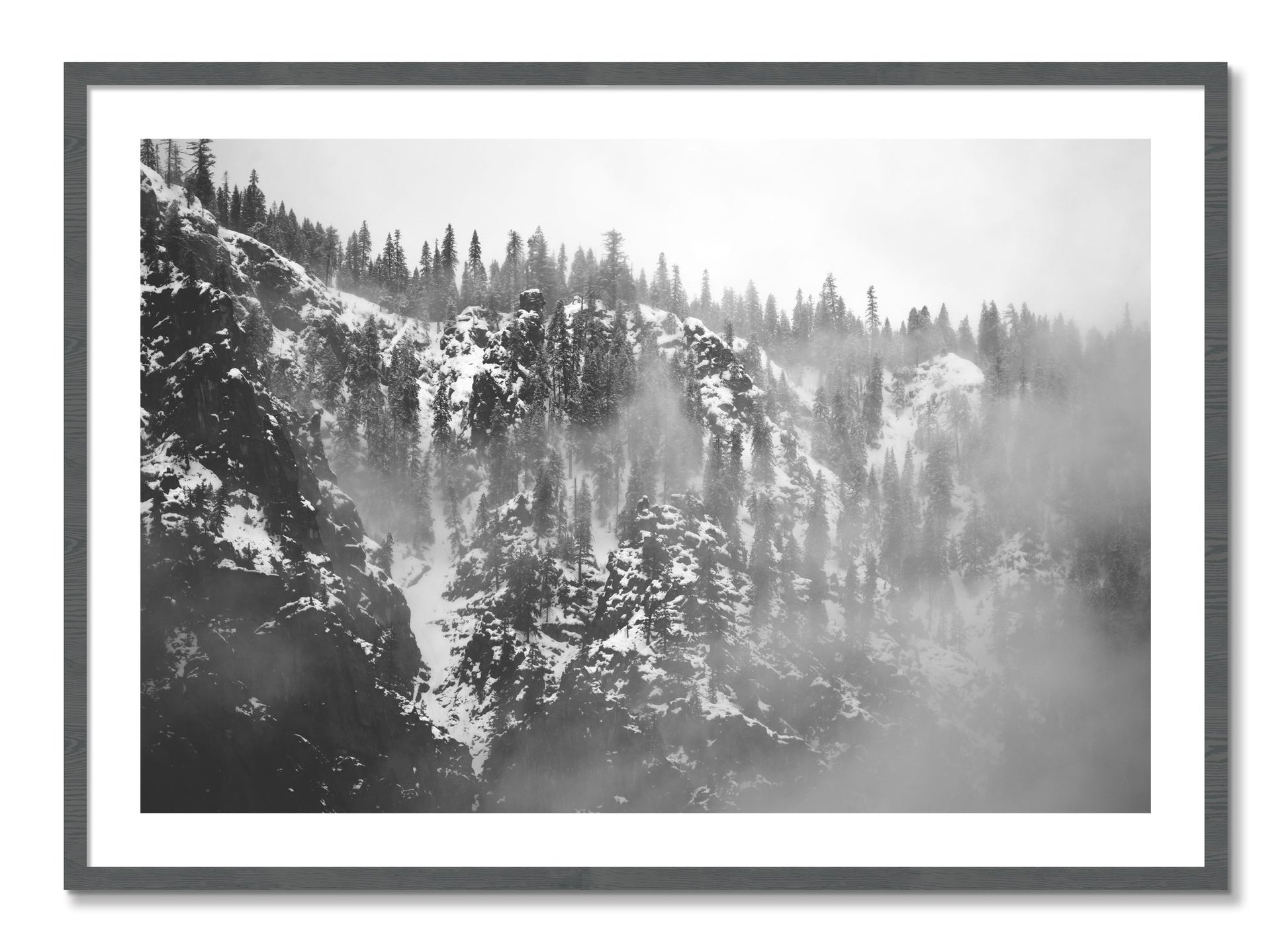 Framed photograph of SIerra Snow by Dylan Ozanich, Grey frame, Borders