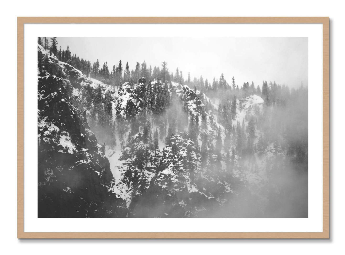 Framed photograph of SIerra Snow by Dylan Ozanich, Oak frame, Borders