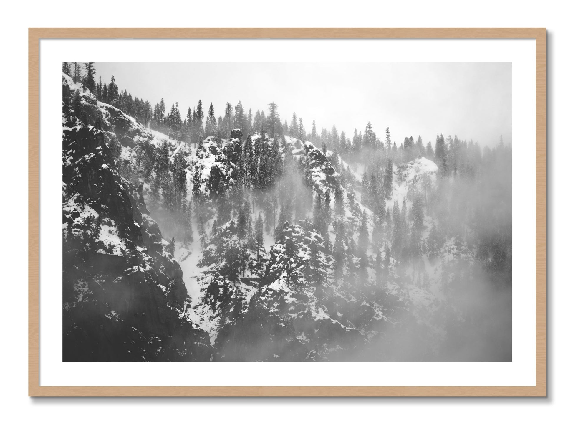 Framed photograph of SIerra Snow by Dylan Ozanich, Oak frame, Borders