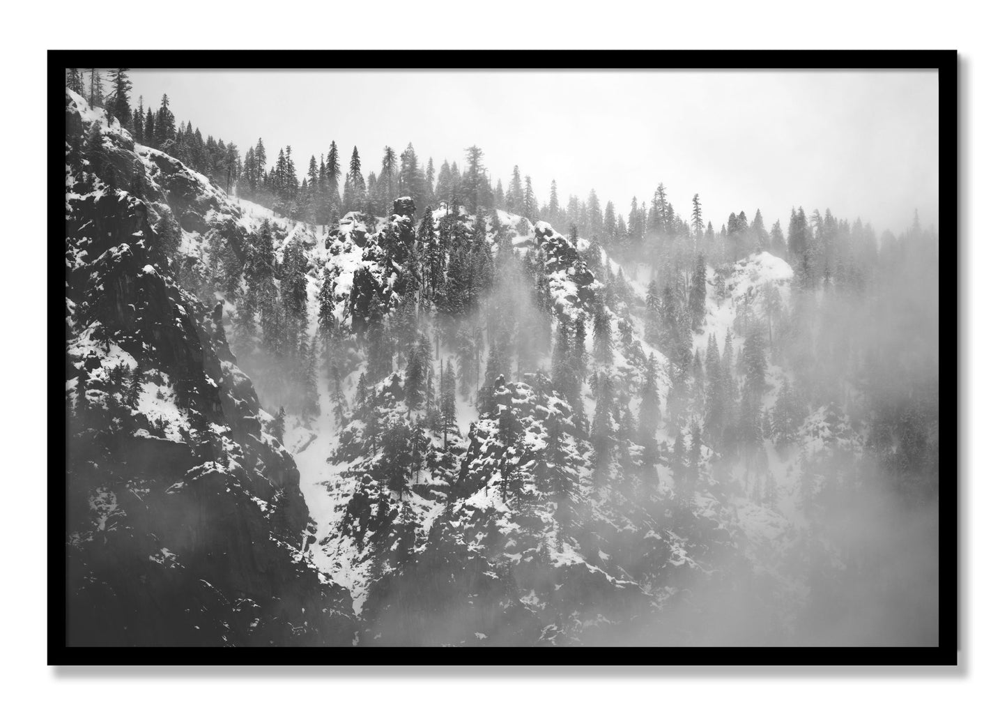 Framed photograph of SIerra Snow by Dylan Ozanich, Black frame, Full Bleed