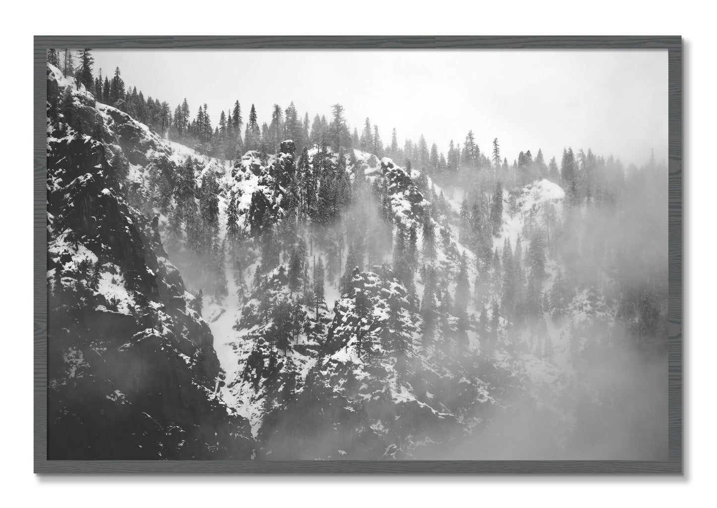 Framed photograph of SIerra Snow by Dylan Ozanich, Grey frame, Full Bleed