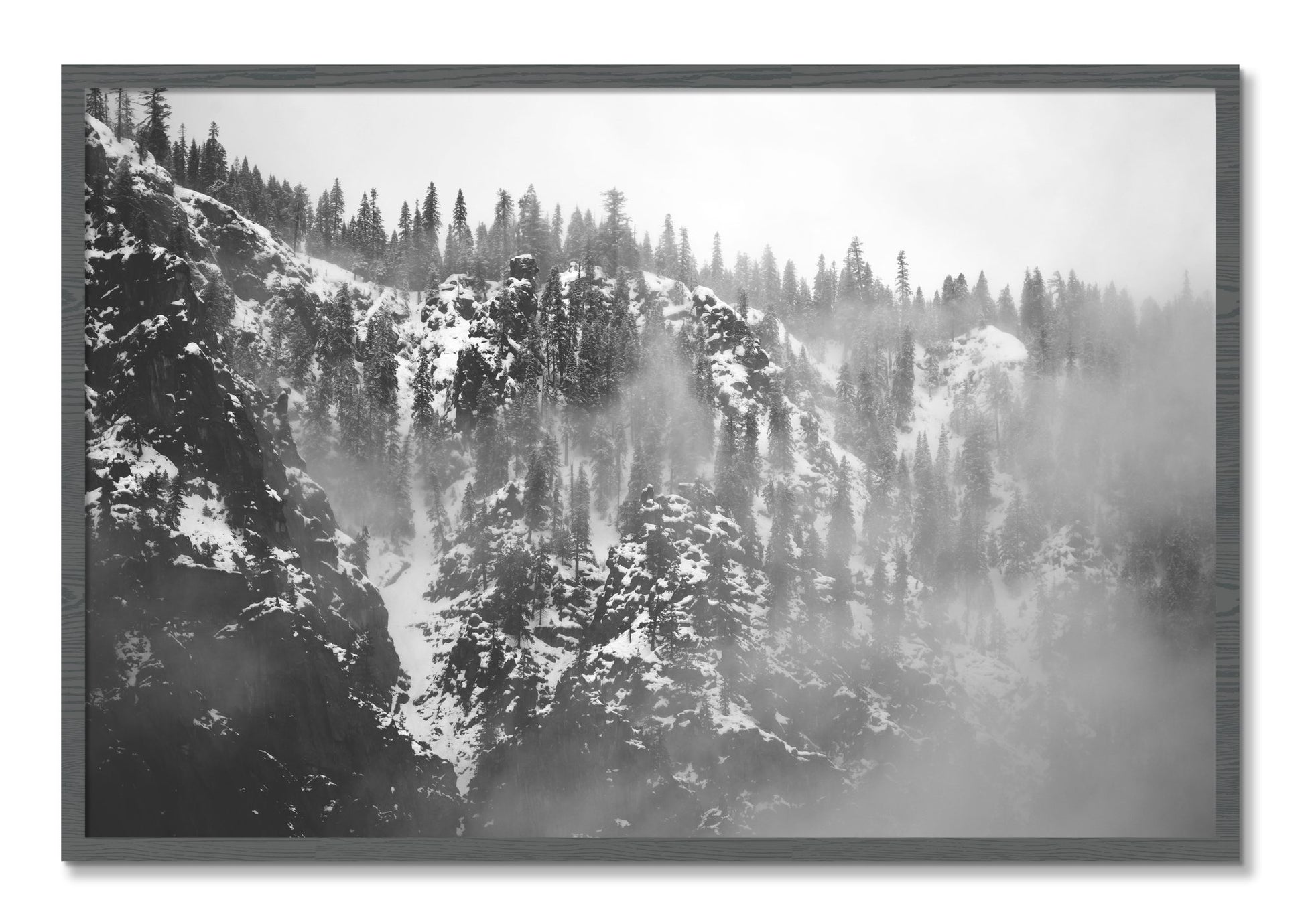 Framed photograph of SIerra Snow by Dylan Ozanich, Grey frame, Full Bleed