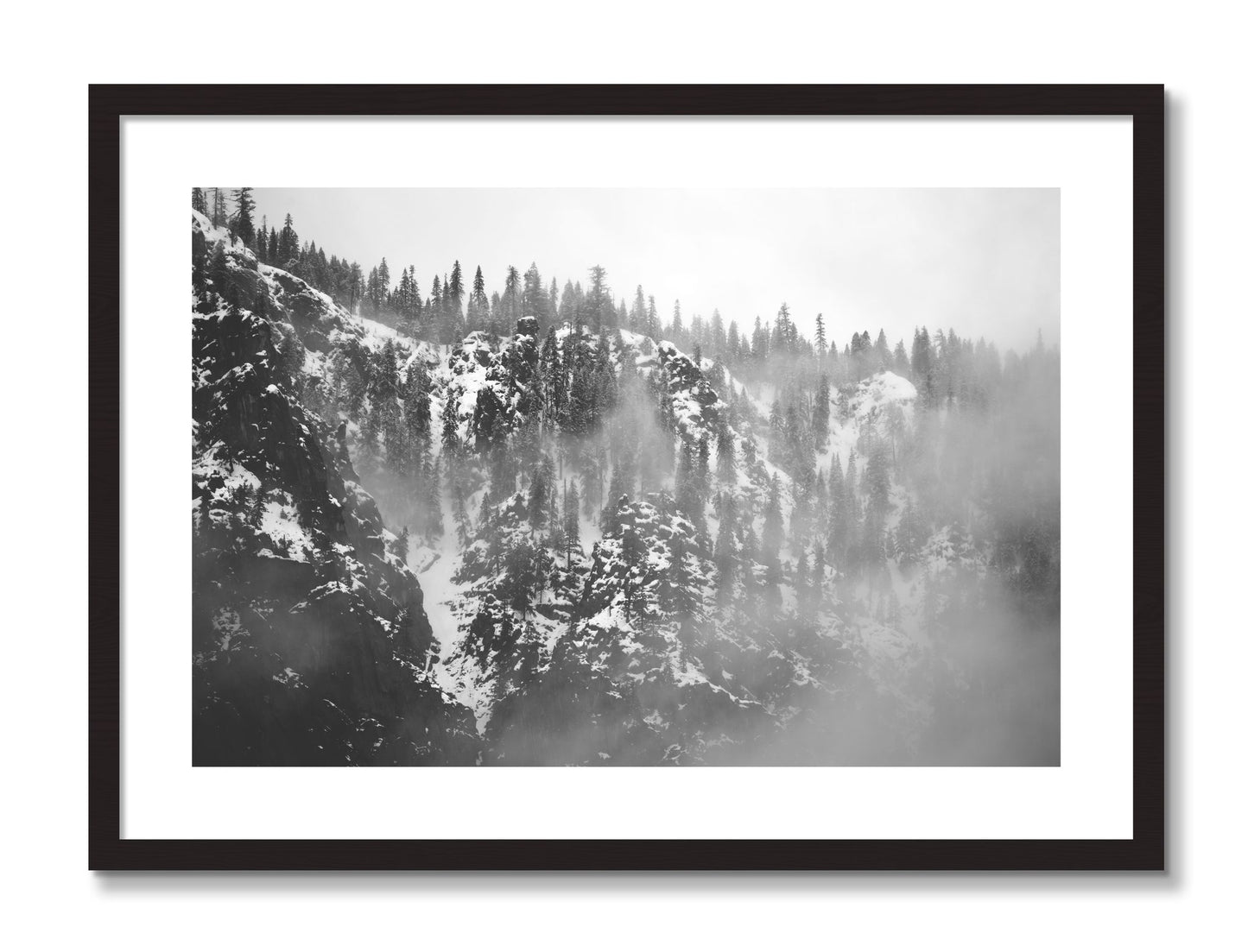Framed photograph of SIerra Snow by Dylan Ozanich, Black frame, Borders