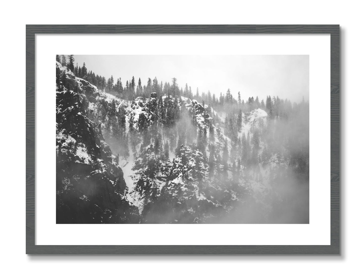 Framed photograph of SIerra Snow by Dylan Ozanich, Grey frame, Borders