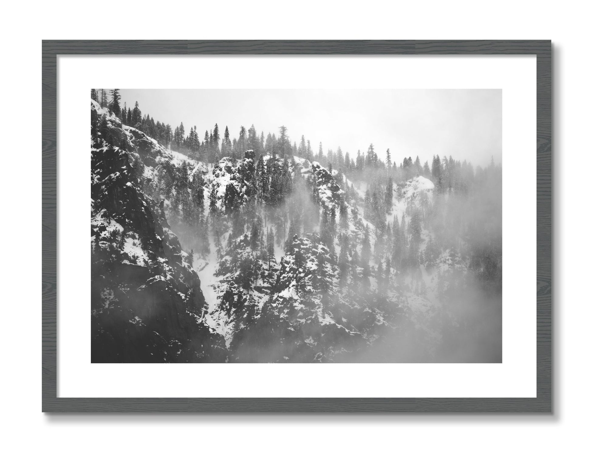 Framed photograph of SIerra Snow by Dylan Ozanich, Grey frame, Borders