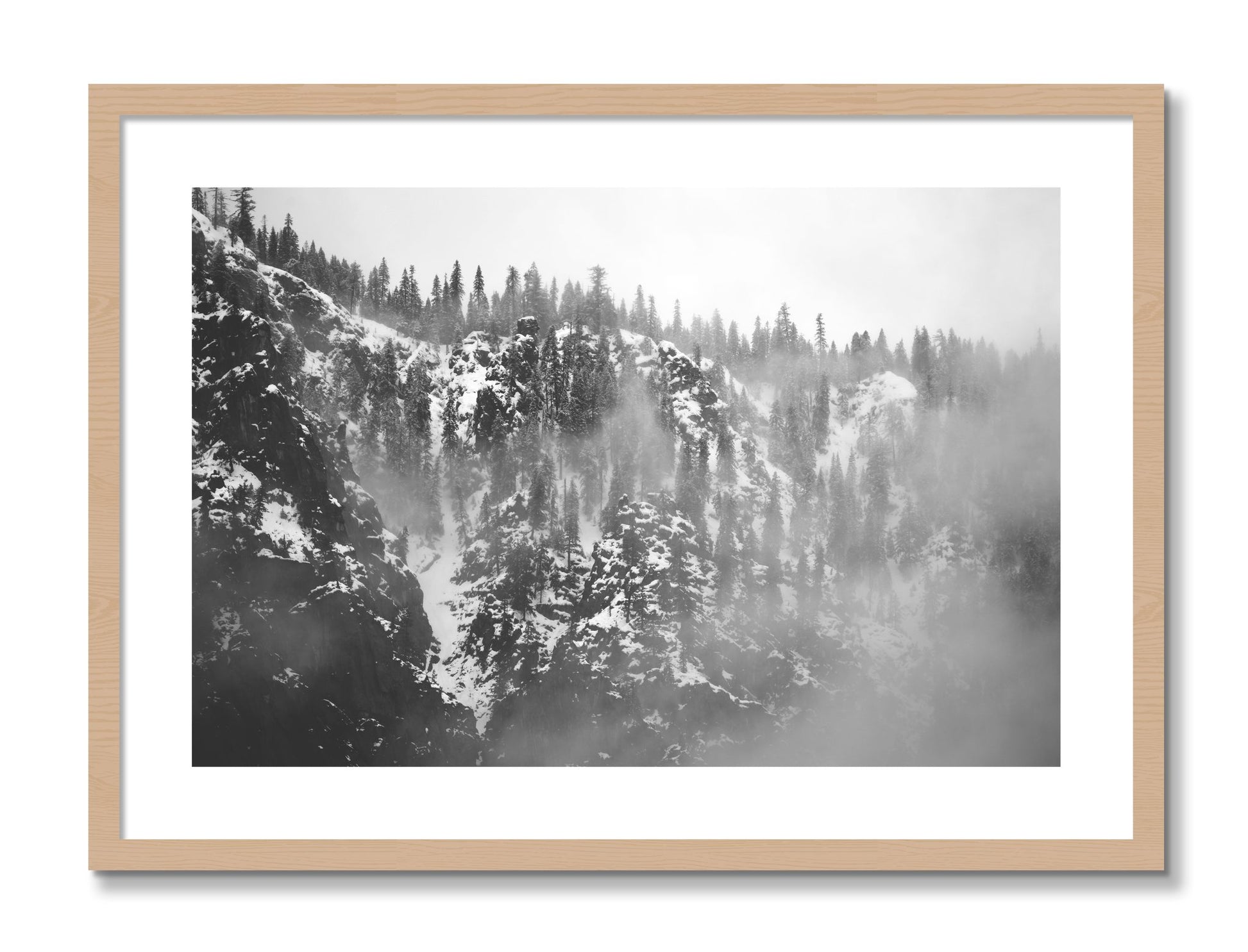 Framed photograph of SIerra Snow by Dylan Ozanich, Oak frame, Borders