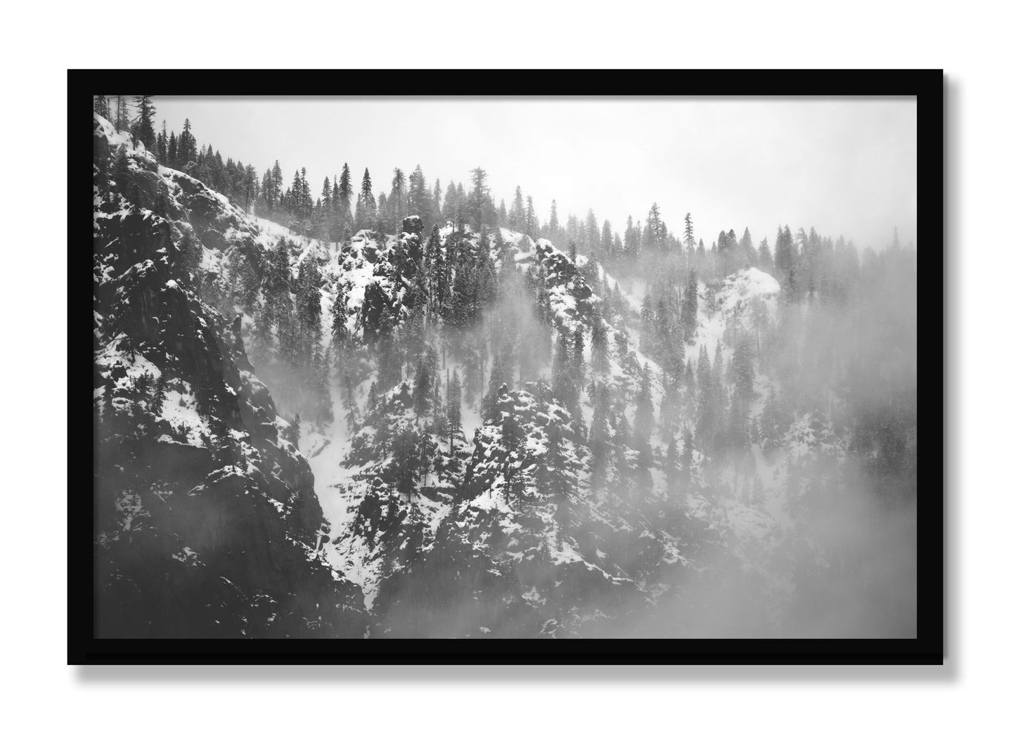 Framed photograph of SIerra Snow by Dylan Ozanich, Black frame, Full Bleed