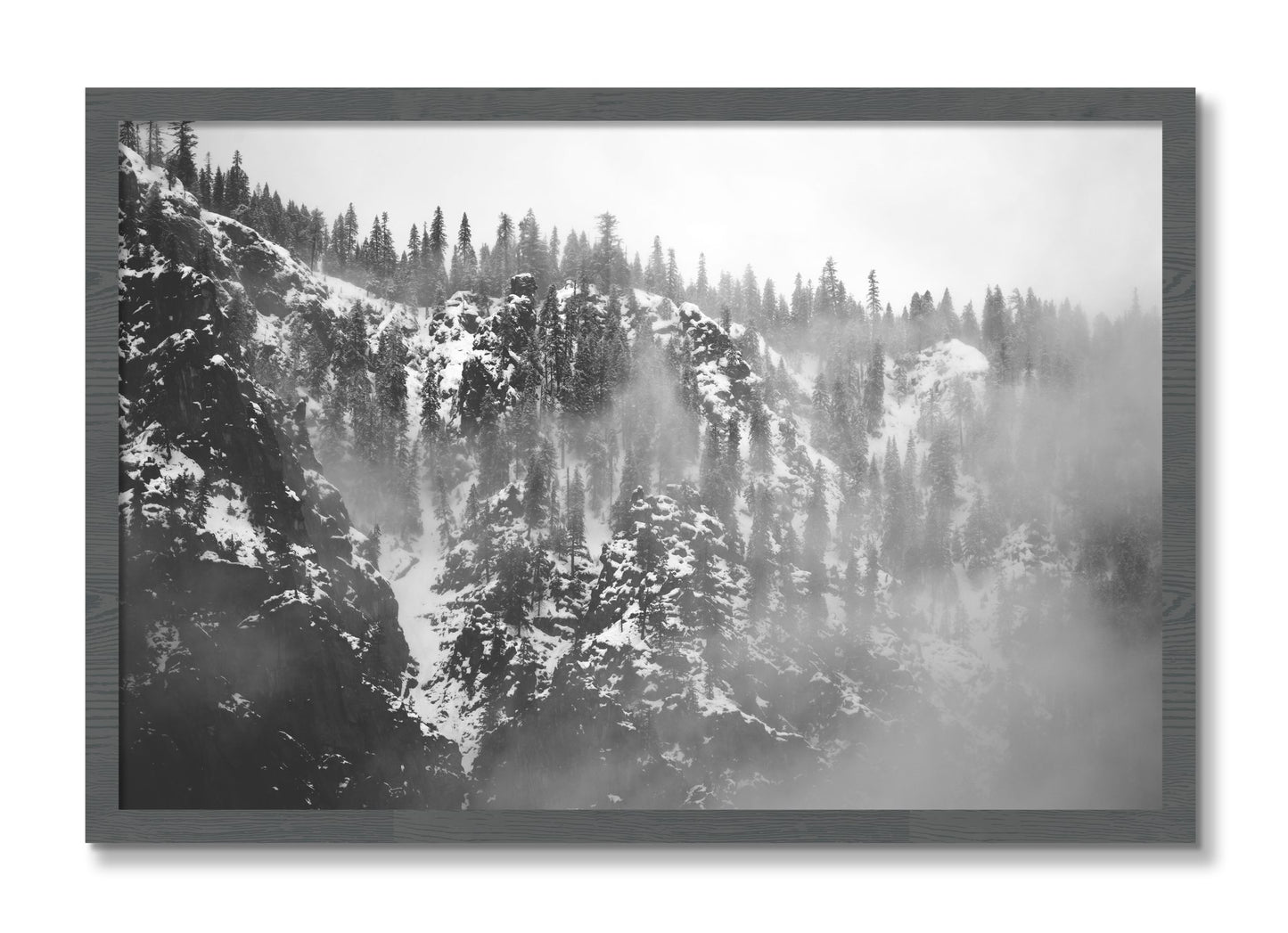 Framed photograph of SIerra Snow by Dylan Ozanich, Grey frame, Full Bleed
