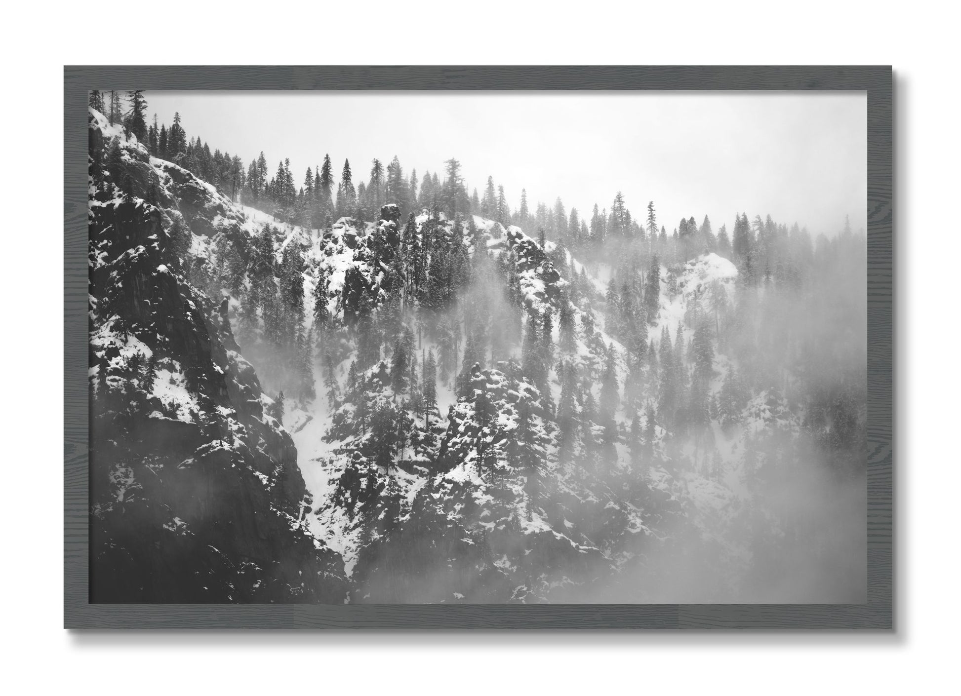 Framed photograph of SIerra Snow by Dylan Ozanich, Grey frame, Full Bleed