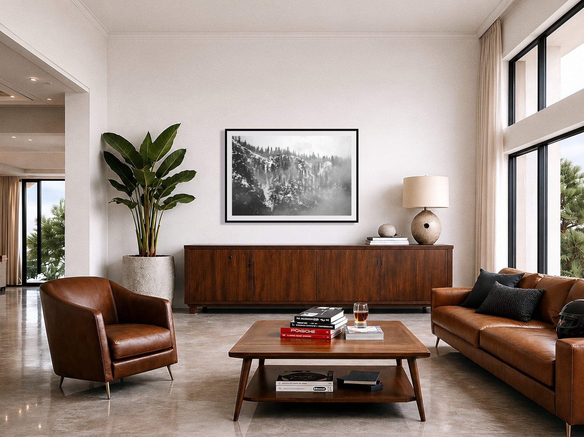 Framed photograph of SIerra Snow by Dylan Ozanich displayed on a wall