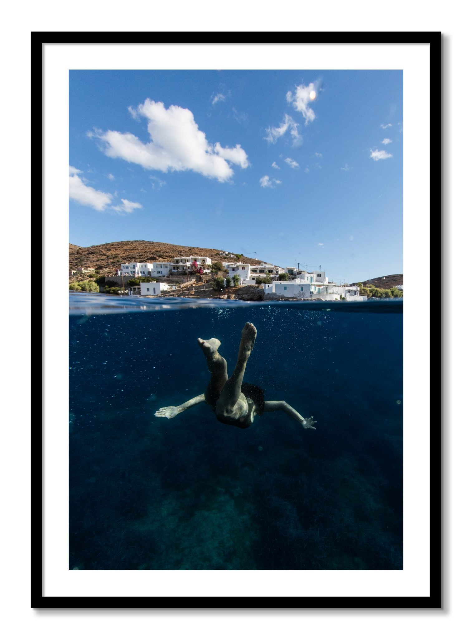 Framed photograph of Split Sea by Dylan Ozanich, Black frame, Borders