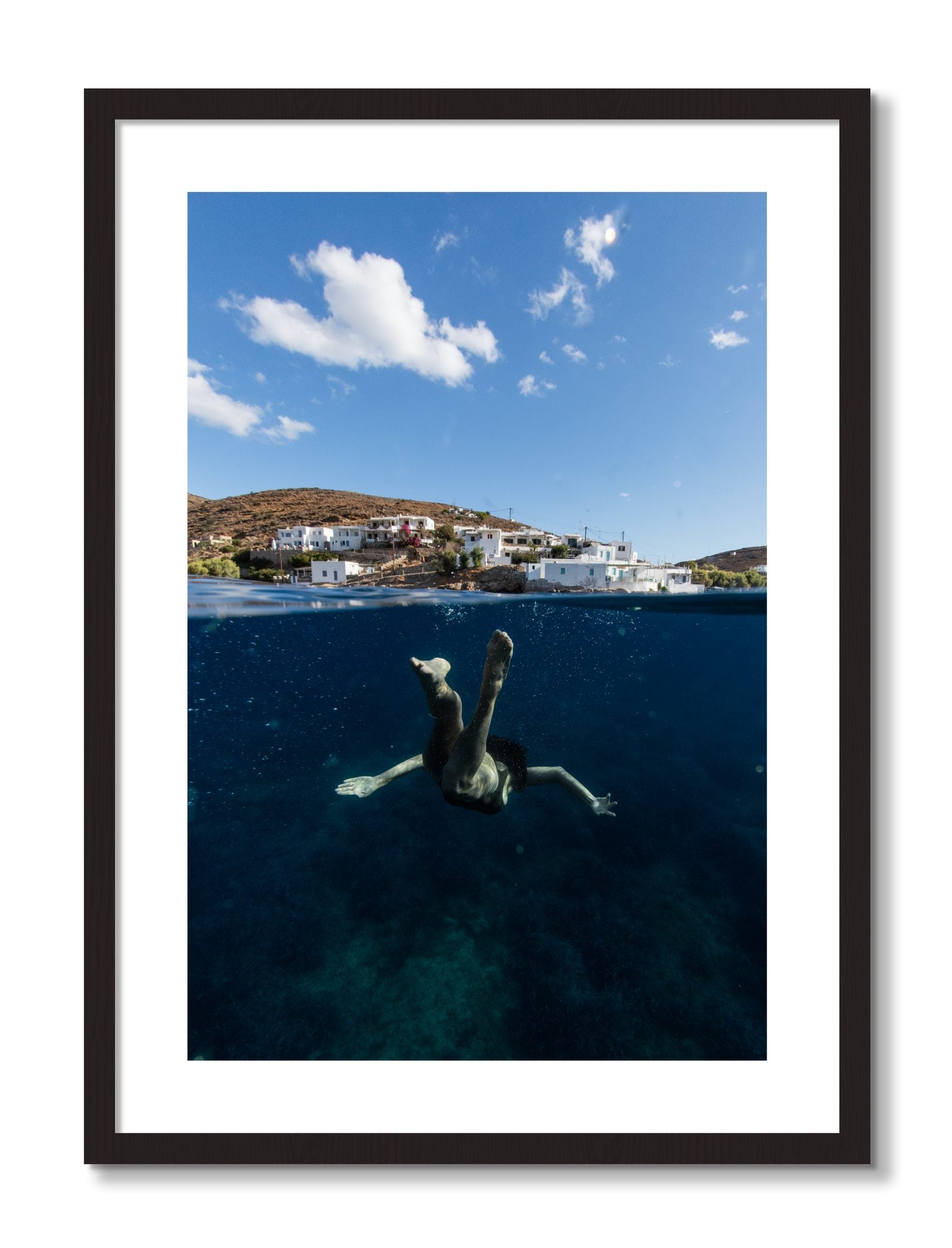 Framed photograph of Split Sea by Dylan Ozanich, Black frame, Borders